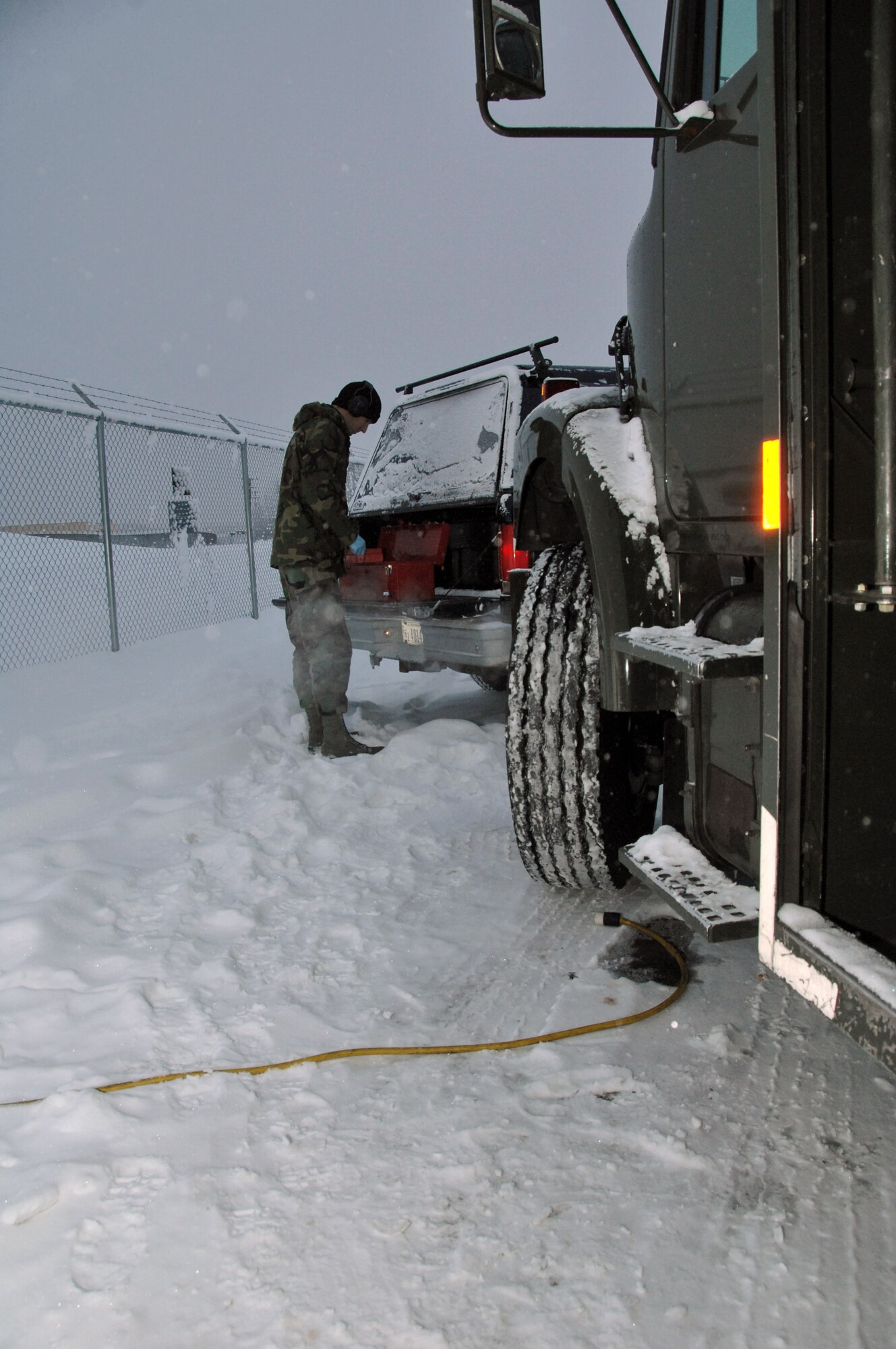 Airman 1st Class Sean McDonagh organizes his fuel sampling instruments Oct. 24 at Eielson Air Force Base, Alaska. Making sure the fuel used by the aircraft here at Eielson is always good to go, Airman McDonagh helps assure the process by constantly sampling the fuel lines and the trucks that distribute it to the aircraft. Airman McDonagh is a fuels laboratory technician assigned to the 354th Logistic Readiness Squadron. (U.S. Air Force photo/Airman 1st Class Christopher Griffin) 
