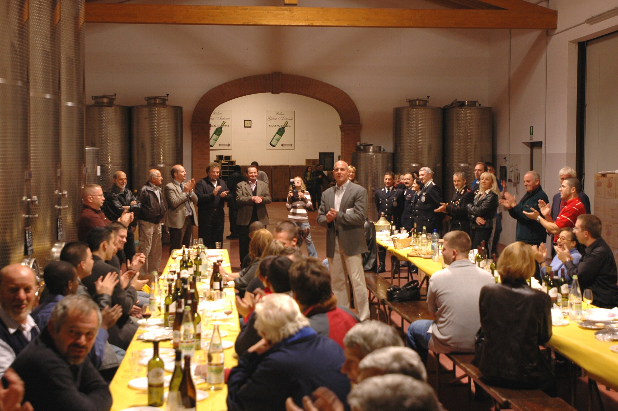 AVIANO AIR BASE, Italy--Brig. Gen. Craig Franklin, 31st Fighter Wing commander, talks to Airmen and local Italians about the importance of responsible drinking. More than 30 Airmen attended the event. (U.S. Air Force photo/Senior Airman Justin Weaver).