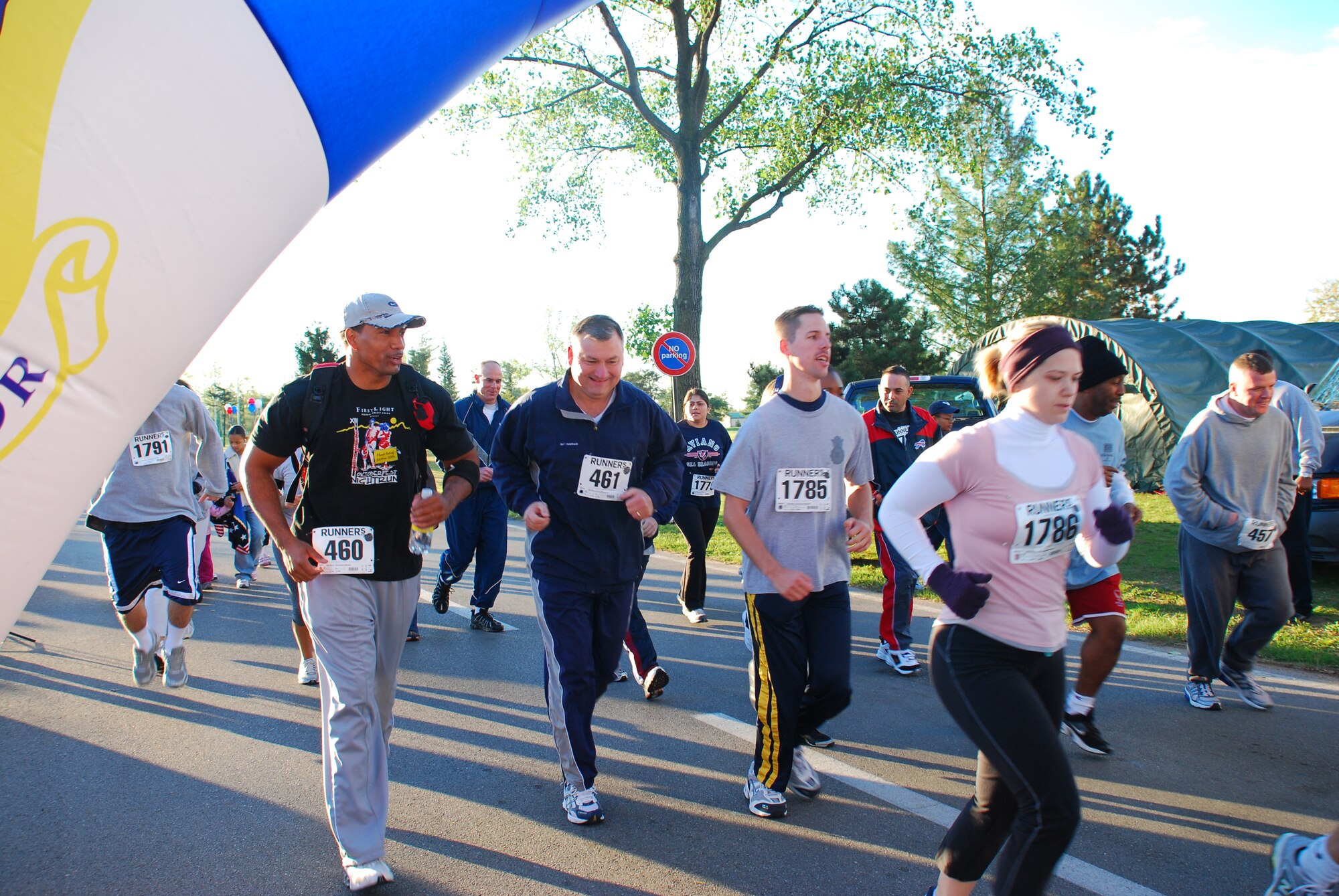 AVIANO AIR BASE, Italy--The morning chill didn't stop runners from across the base in participating in Aviano's first-ever marathon on base Oct. 20. More than 200 runners laced up for the 5K, 10K, half marthon and full marathon races. (U.S. Air Force photo/Chrisinda Swede)
