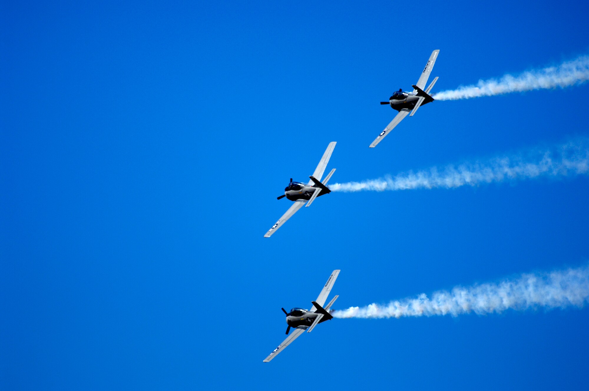 Memebers of the Trojan Flyers demo team perform during the Holloman Air and Space Expo at Holloman AFB, NM on October 27 2007. The Holloman Air and Space Expo is a showcase of Air Force capabilities, the 49th Fighter Wing mission and the X Prize Foundation (U.S. Air Force Photo by Staff Sgt Jason Colbert)