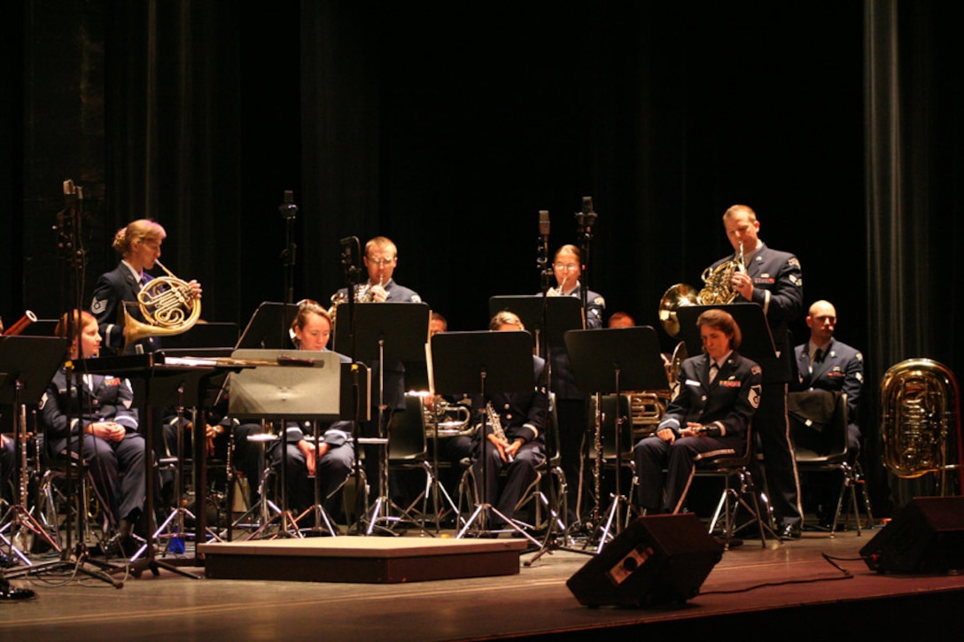 USAF Band of Flight horn section performs during children's concerts in Akron, Ohio 