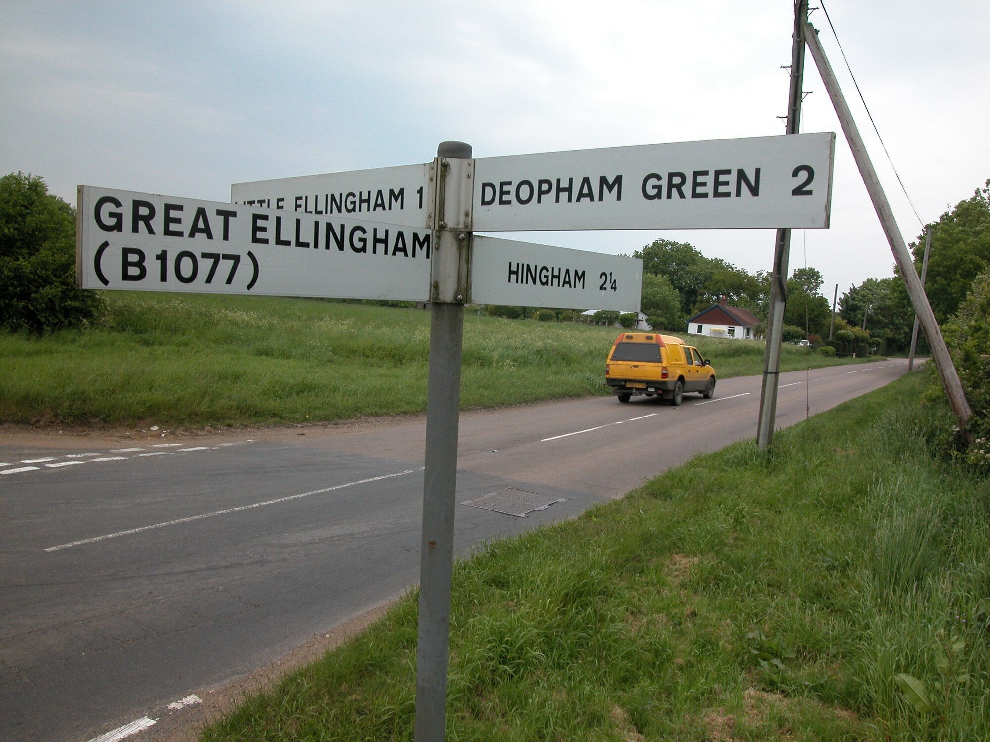 Signs point to Deopham Green and its neighboring villages about an hour’s drive east of the university city of Cambridge. (Photo by Senior Master Sgt. Matt Proietti/452 AMW)