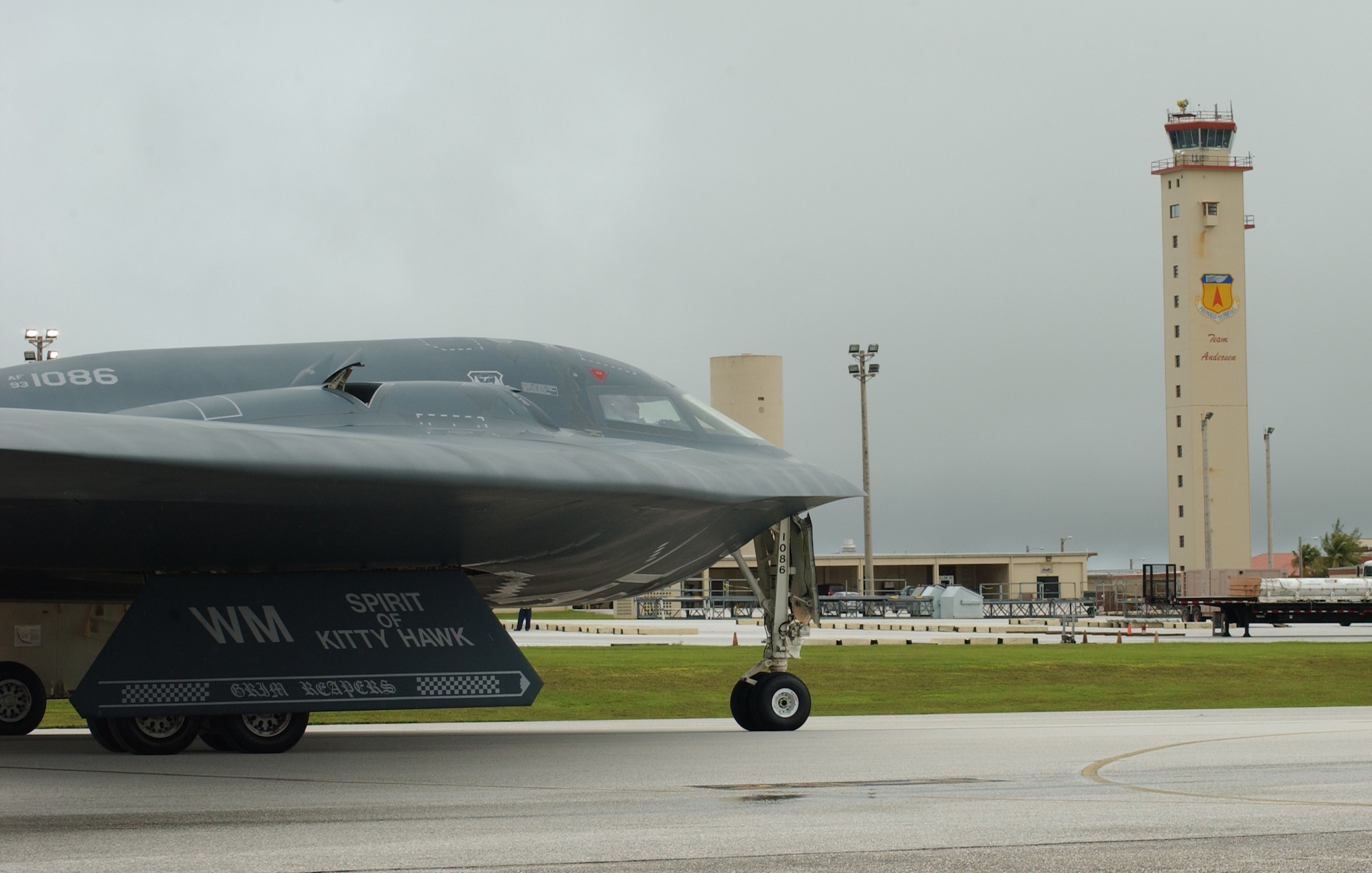 This B-2 Spirit taxies toward the end of the airfield here in preparation for its combat training sortie.  Long duration sorties like this help ensure the aircrews are razor sharp and ready to deliver massive amounts of firepower on American and allied adversaries anywhere in the world. This particular mission was valuable as it allowed for the aircrews to work with Airmen on the ground calling for fire at the bombing range in Hawaii. (Air Force photo/Senior Airman Brian Kimball)
