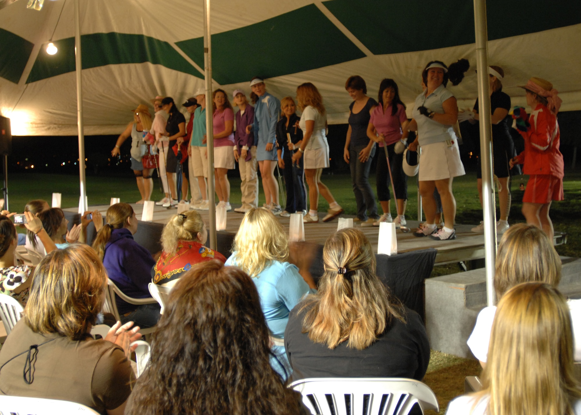 Incirlik Combined Spouses Club models strutted down a red carpet during the Swingin’ Good Time fashion show Oct. 25 at the Hodja Lakes Golf Course. The 2007 “Bill Anderson Collection” was unveiled to display the newest women’s clothing line now available in the pro shop.