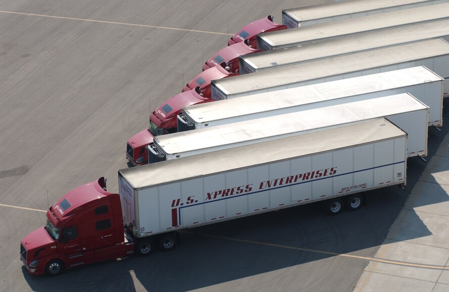 Federal Emergency Management Agency trucks assemble on the flightline of March Air Reserve Base in support of the Southern California firefighting efforts on October 26, 2007. (U. S. Air Force photo by Senior Airman Daniel St. Pierre) 