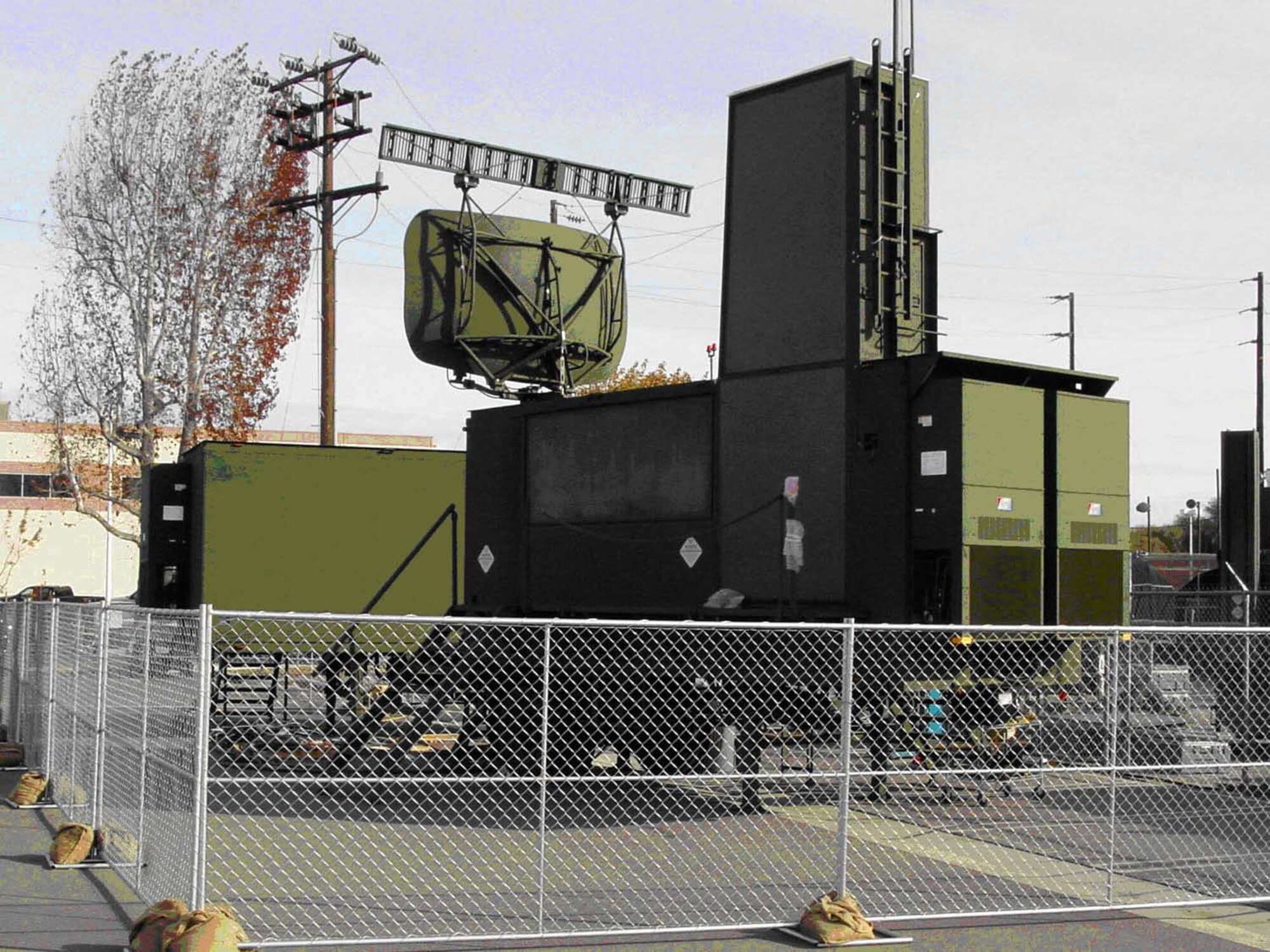 A mobile MPN-14K Radar Approach Control System set up in its typical configuration.
(Courtesy photo.)
