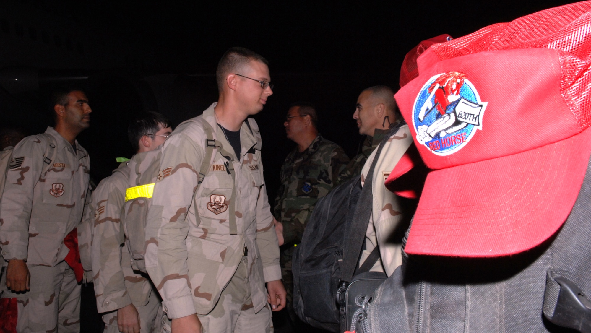 Airmen of the 820th and the 555th RED HORSE Squadrons, return home Oct. 22 from a seven month-long deployment.
(U.S. Air Force Photo by Senior Airman Larry E. Reid Jr.)