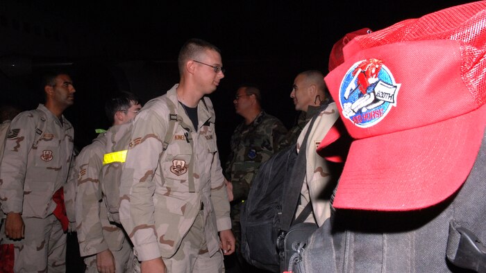 Airmen of the 820th and the 555th RED HORSE Squadrons, return home Oct. 22 from a seven month-long deployment.
(U.S. Air Force Photo by Senior Airman Larry E. Reid Jr.)