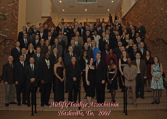 Several members from Team Charleston gathered together on the evening of Oct. 28 prior to the final event hosted by the Airlift/Tanker Association to take a group photo inside of the Gaylord Hotel in Nashville, Tenn. More than 140 Team Charleston members traveled to Nashville to attend the 39th Annual A/TA Convention (Courtesy photo) 