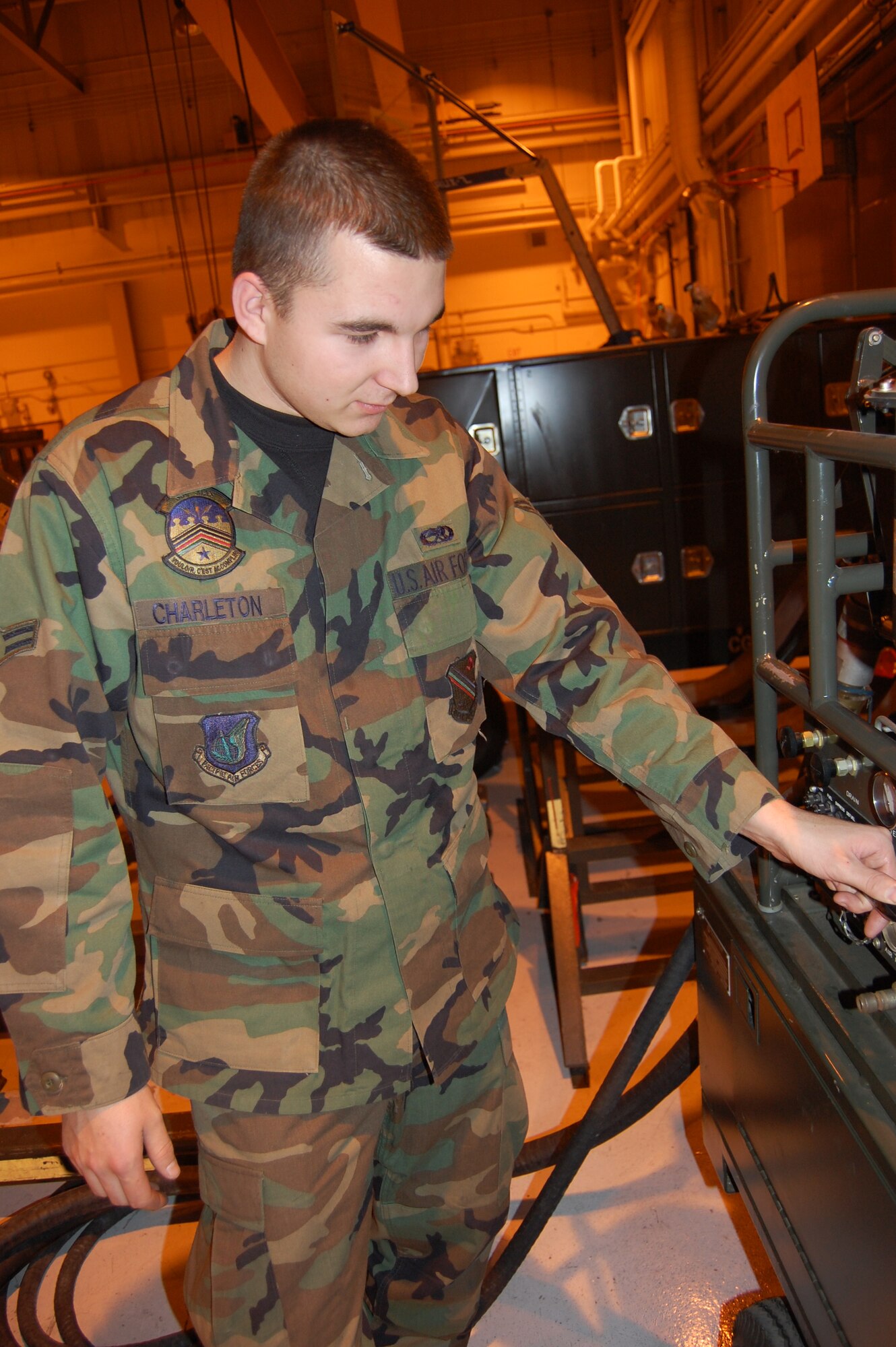 EIELSON AIR FORCE BASE, Alaska-- Airman 1st Class William Charleton, 354th Maintenance Squadron fuel systems apprentice, is the Hall of Fame nominee for the week of Nov. 2 to 8. (U.S. Air Force photo by Airman 1st Class Nora Anton)
