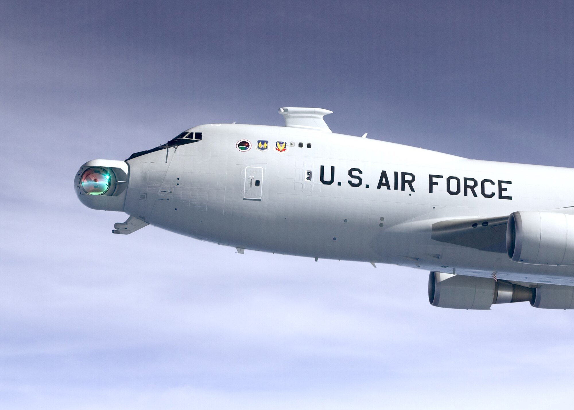 The YAL-1A Airborne Laser aircraft is one of the programs being tested at Edwards. Edwards is a key member of the team in building the Air Force test and evaluation roadmap. The roadmap focuses on test and evaluation capabilities across the Air Force. It identifies capability shortfalls and excesses, identifies capabilities that exist today that must be sustained for the future, identifies new test capabilities that must be developed to test new technologies and prioritizes capability and capacity needs so limited resources can be appropriately focused. (Photo by Jim Shryne)