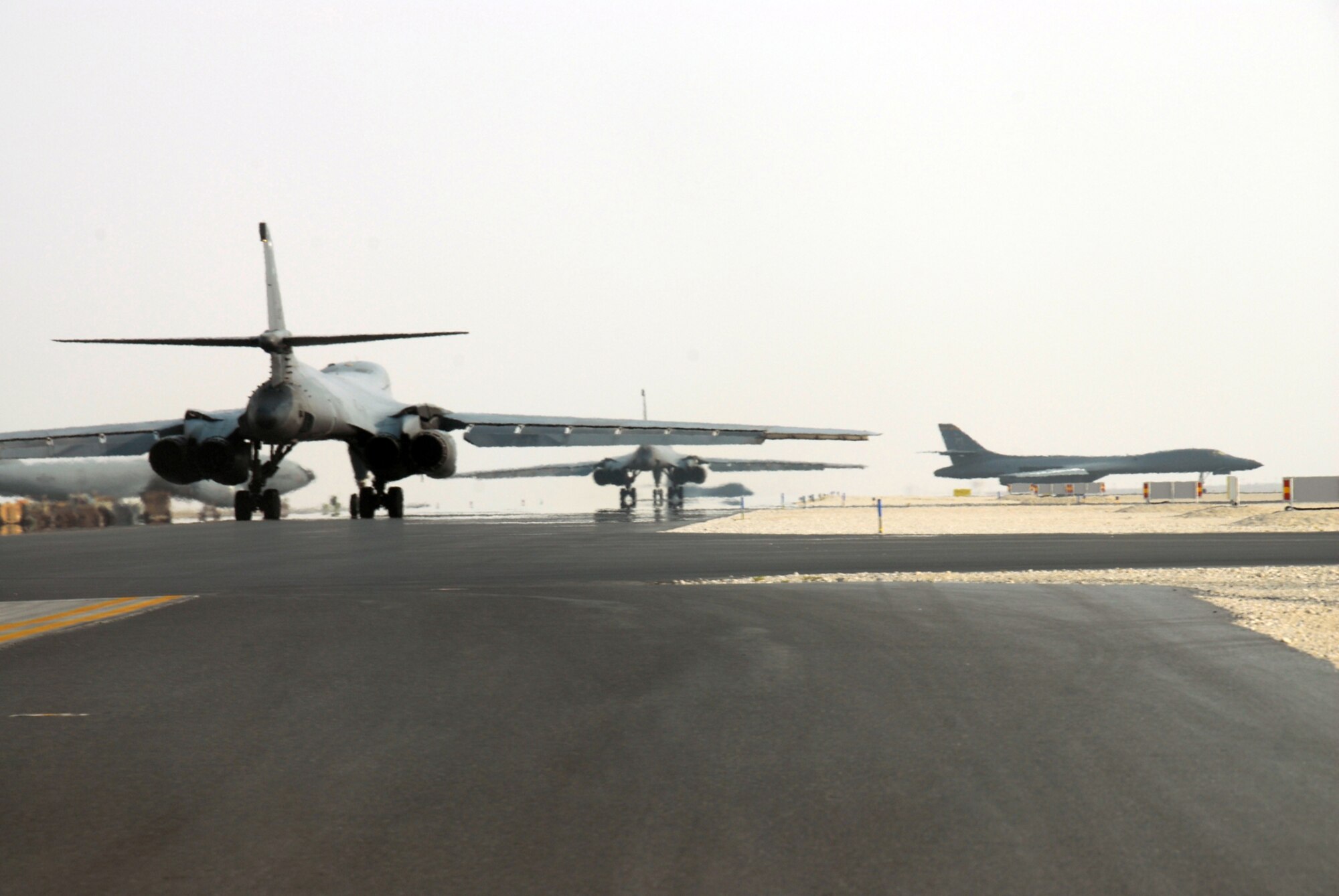The 9th Expeditionary Bomb Squadron here flew B-1Bs in support of Operations Iraqi and Enduring Freedom. (U.S. Air Force photo by Airman 1st Class Ashley Tyler)