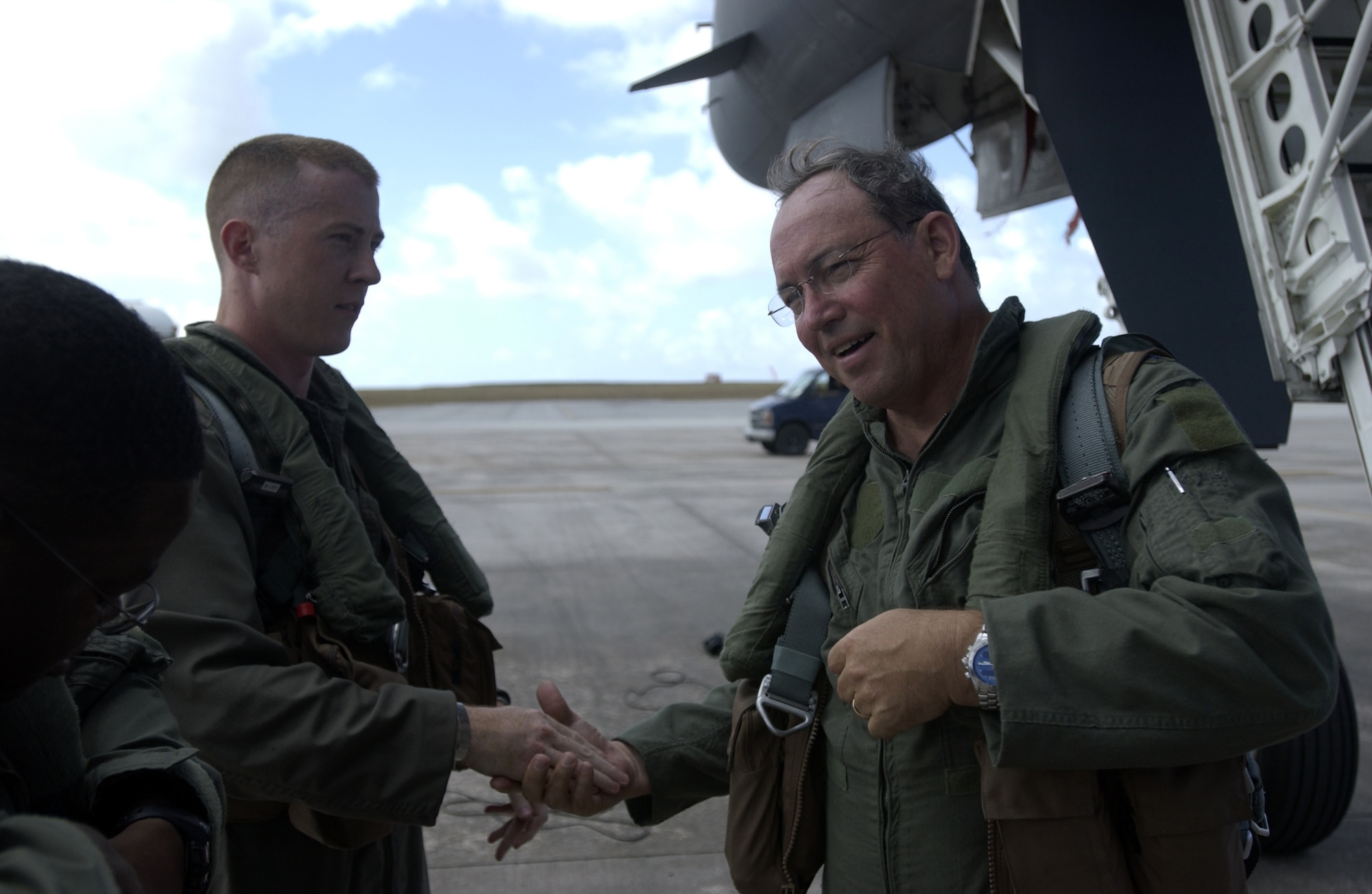 ANDERSEN AIR FORCE BASE, Guam - Lt. Gen. David Deptula (right), formerly the Kenny Warfighting Headquarters commander, last visited Andersen on April 24, 2006. The general is the guest speaker at the Air Force 60th Anniversary Ball which will be held Saturday at Hilton Guam Resort and Spa. (U.S. Air Force Photo)