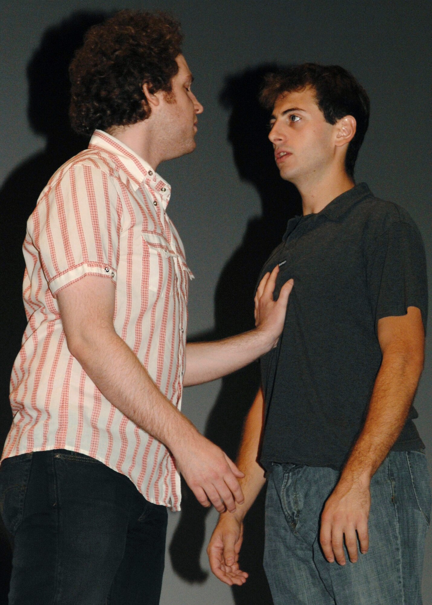 SEYMOUR JOHNSON AIR FORCE BASE, N.C. - Actors from Remote Control, a play  dealing with sexual assault, perform at the theater Aug. 22. The play was sponsored by the Sexual Assault Prevention and Response program to bring attention to sexual assault issues. (U.S. Air Force Photo by Airman First Class Salma Din)
