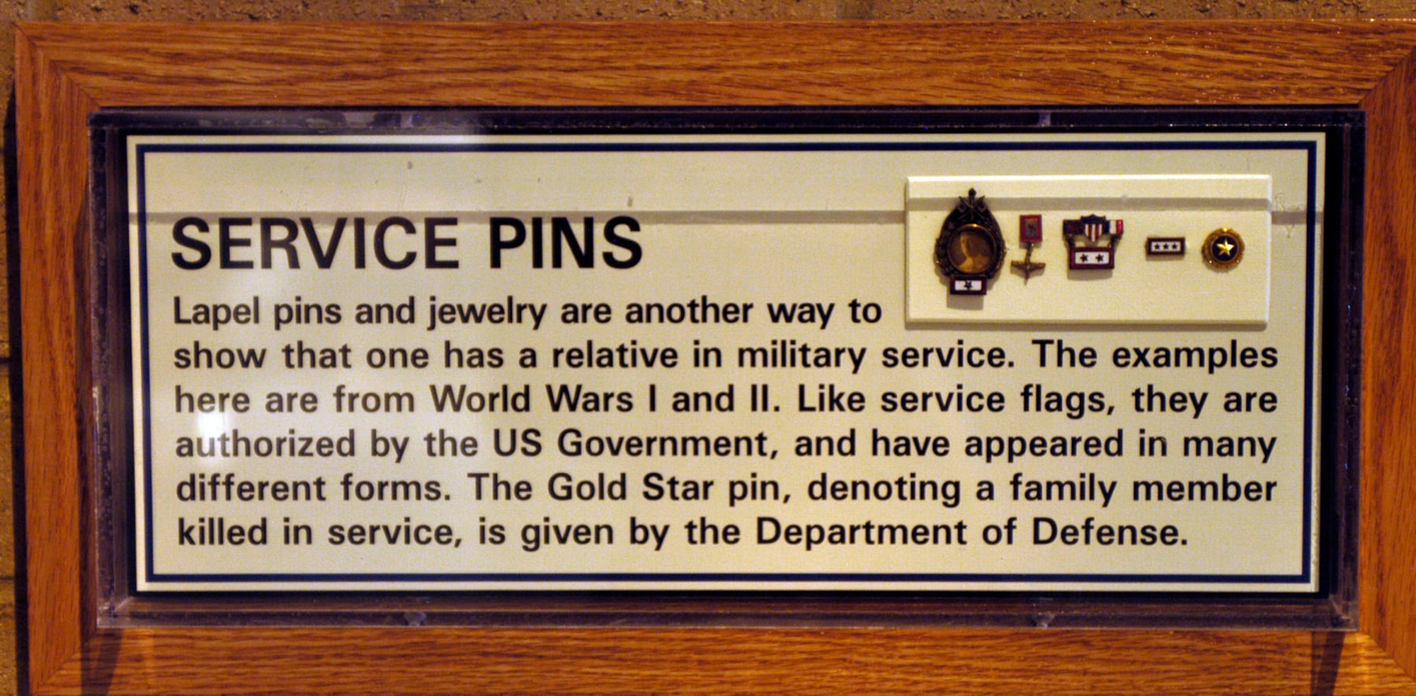 DAYTON, Ohio - Service pins on display at the National Museum of the U.S. Air Force. (U.S. Air Force photo)