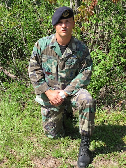 Staff Sgt. Charles Long, 824th Security Forces Squadron military working dog handler.