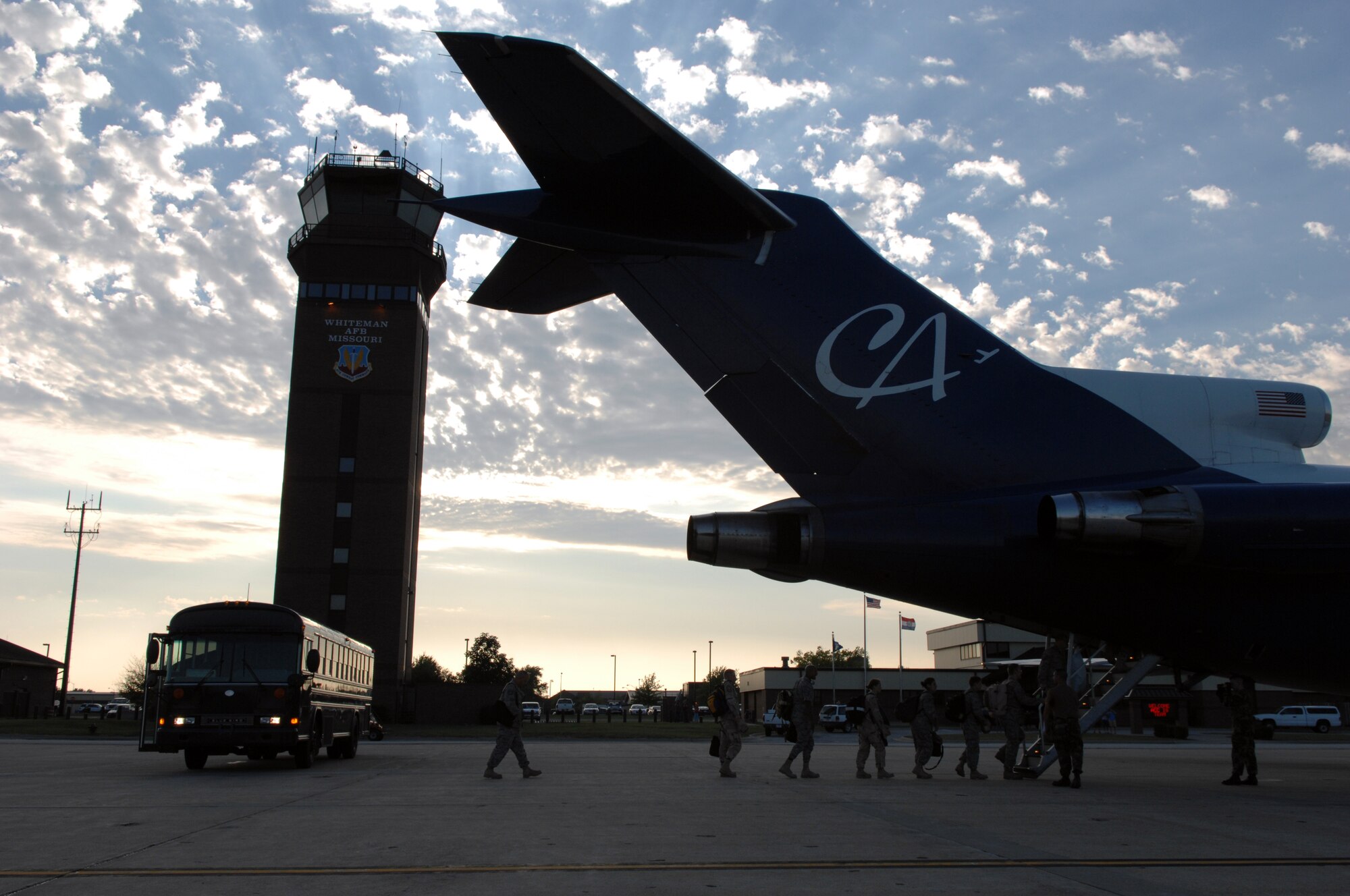 WHITEMAN AIR FORCE BASE, Mo. – More than 20 members of the 509th Bomb Wing departed Sept. 6 for deployments in support of Operations Enduring Freedom and Iraqi Freedom. More than 600 members of Team Whiteman will be deployed around the world to support the war on terror as part of Air Expeditionary Forces 9 and 10. (U.S. Air Force photo/Airman 1st Class Stephen Linch)                          