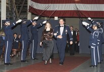 FAIRCHILD AIR FORCE BASE, Wash. – Col. Thomas Sharpy, 92nd Air Refueling Wing commander, and his wife, Lori, arrive at the 2007 Air Force Ball commemorating the 60th Anniversary of the Air Force. More than 700 people attended the ball Sept. 8. (U.S. Air Force photo / Senior Airman Chad Watkins)