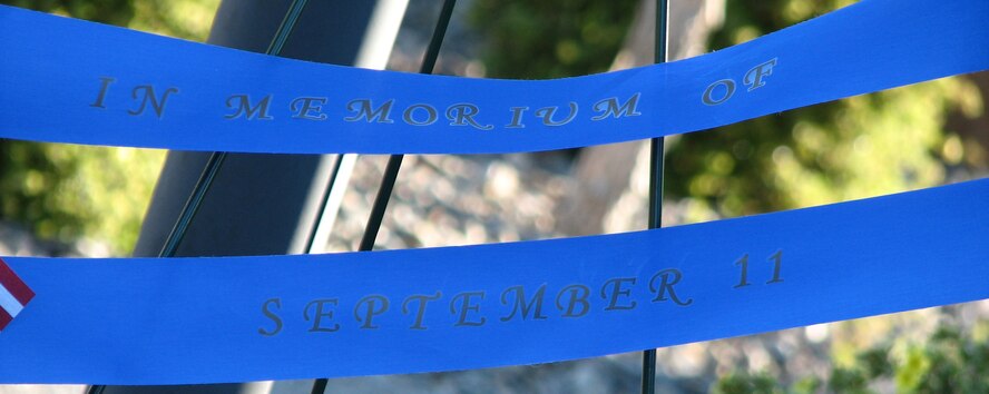 Detail of a wreath presented during a Sept. 11 Rememberance Ceremony at Malmstrom Air Force Base, Mont.,  Sept. 11, 2007. (U.S. Air Force photo/Airman 1st Class Dillon White)