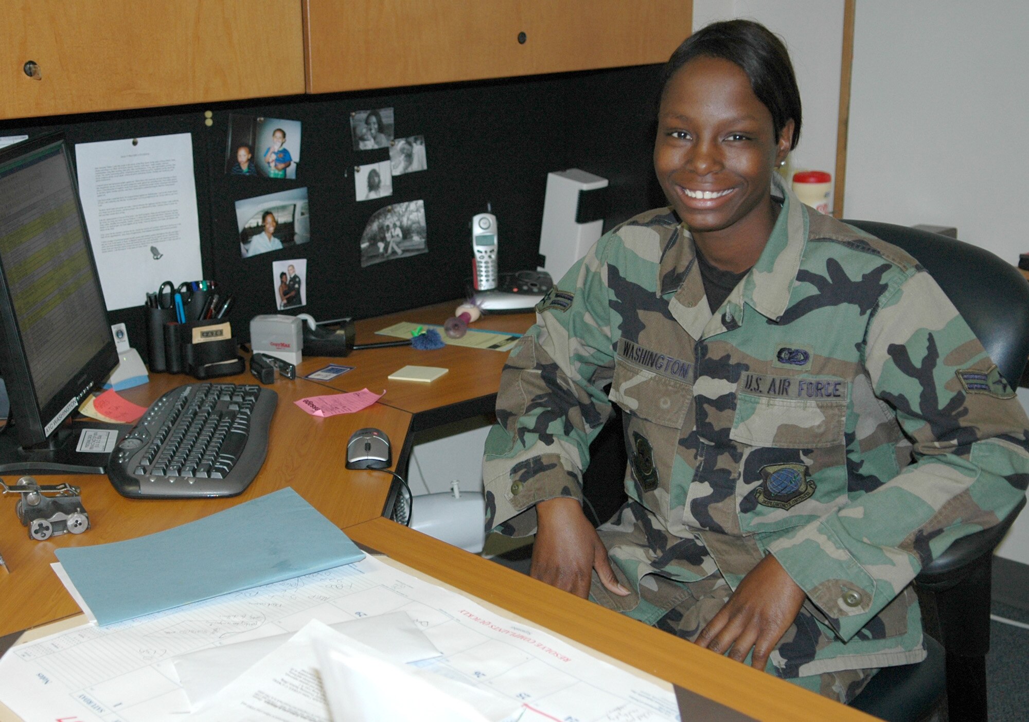 FAIRCHILD AIR FORCE BASE, Wash. -- Airman 1st Class Monique Washington, 92nd Maintenance Squadron information manager, is this week's Team Fairchild MVP. (U.S. Air Force photo / Airman 1st Class Kali L. Gradishar)