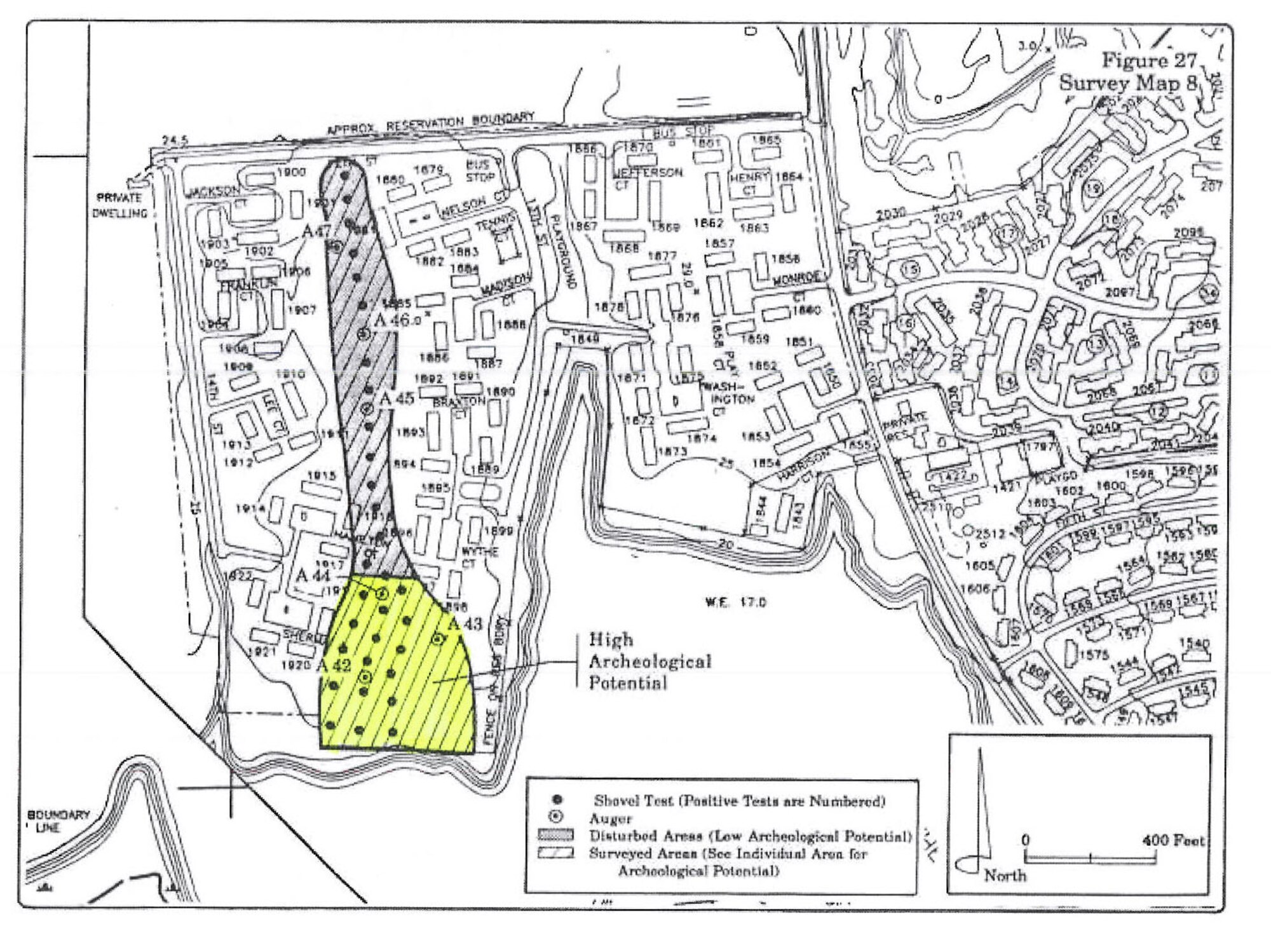 Archaeologists will survey portions of the Bethel Manor family housing area here Sept. 18-19 from 8 a.m. to 6 p.m. The survey, in the 1800 and 1900 areas of the housing complex, is part of the base’s ongoing housing privatization effort. (U.S. Air Force image)
