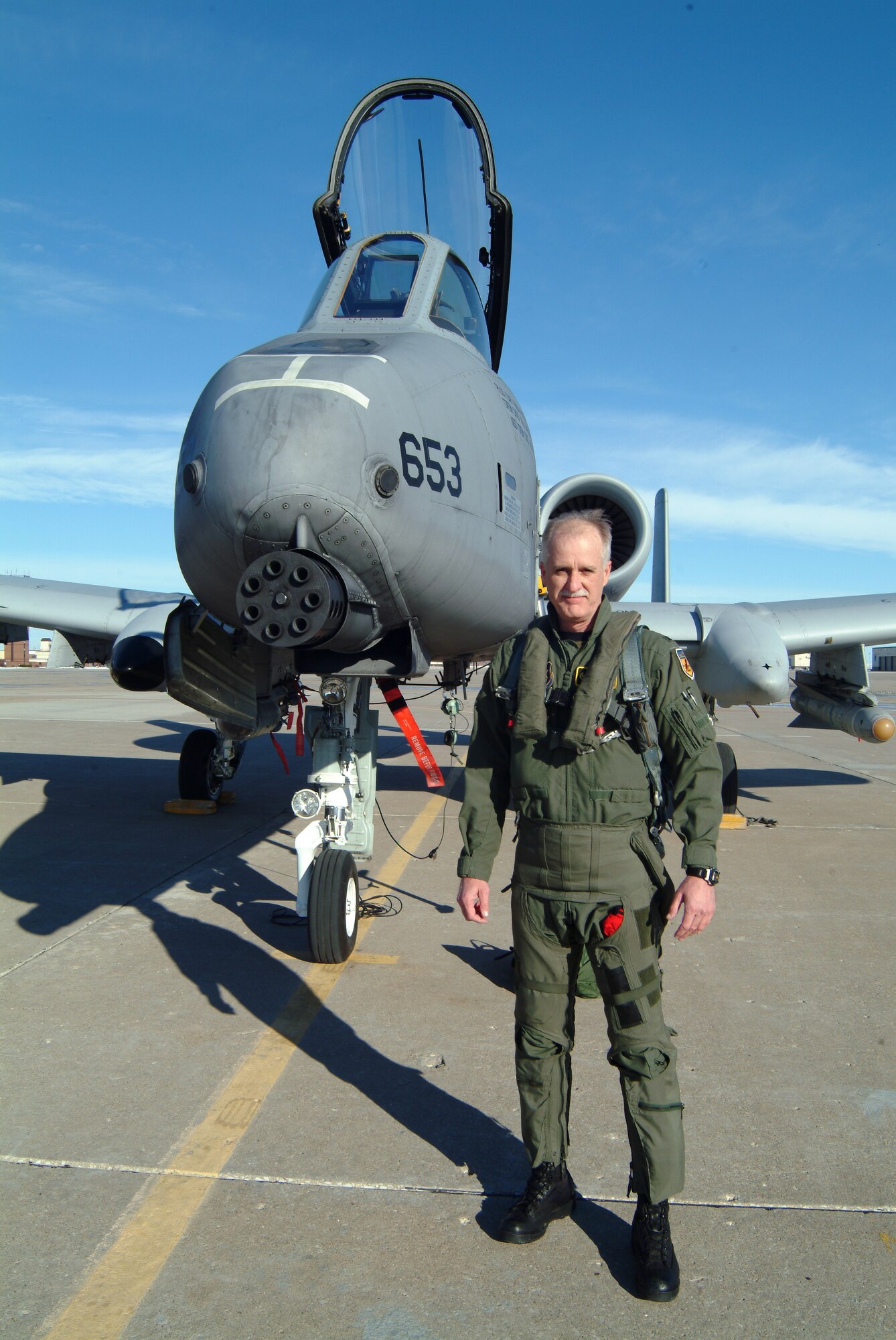 Col. Steve Arthur, in addition to leading the wing, must stay current and qualified in the A-10 Thunderbolt II.  The 442nd Fighter Wing is the second A-10 unit he has commanded.  The colonel has also flown F-4 Phantoms, F-16 Fighting Falcons and HH-60 helicopters over the course of his career. (U.S. Air Force photo/Master Sgt. William Huntington)