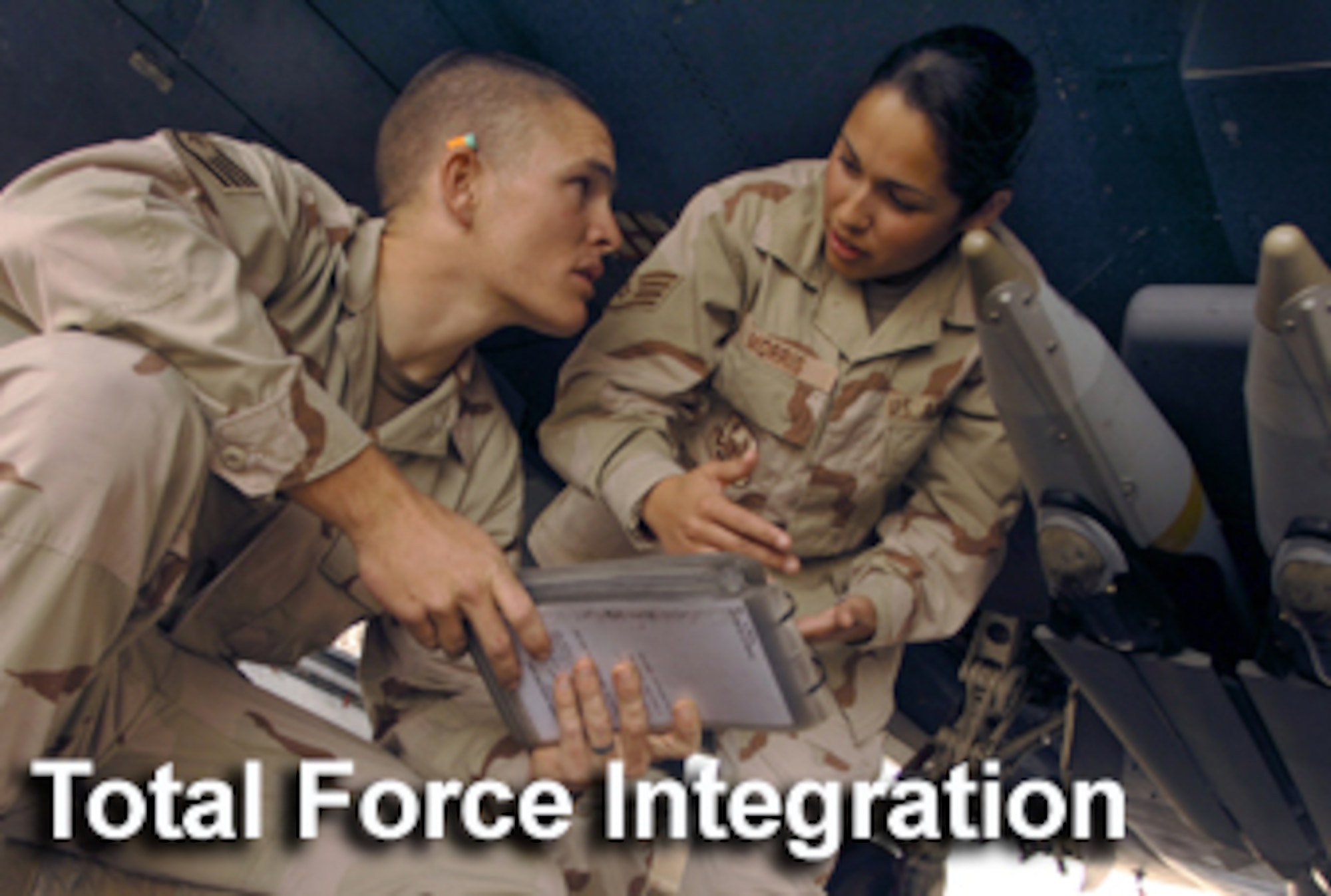 The total force integration effort is designed to cement more than 680,000 active-duty, Air National Guard, Reserve Airmen and civilian employees into an even more capable and efficient Air Force. (U.S. Air Force graphic/Luke Borland)
