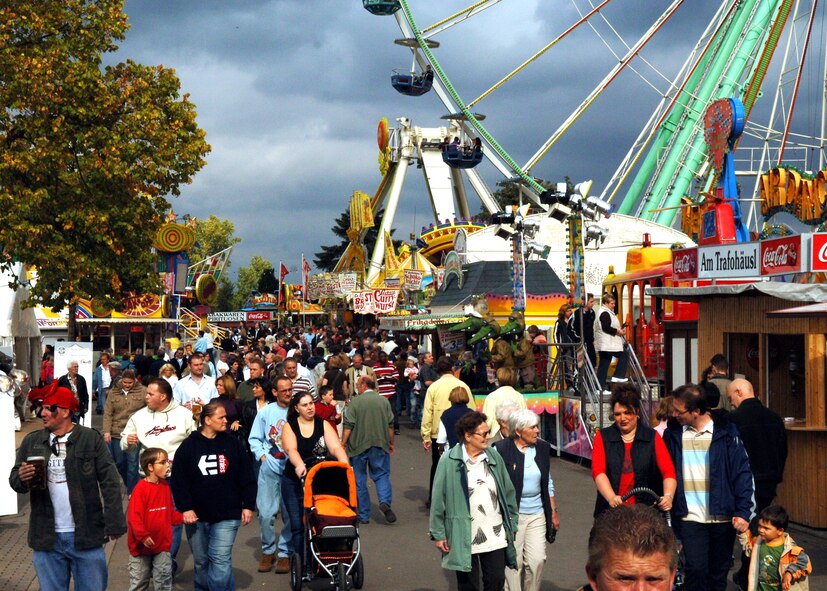 The world’s biggest wine fest, the Wurstmarkt in Bad Durkheim along the German Wine Street, continues today through Monday. (U.S. Air Force photo by Airman 1st Class Kelly LeGuilon)