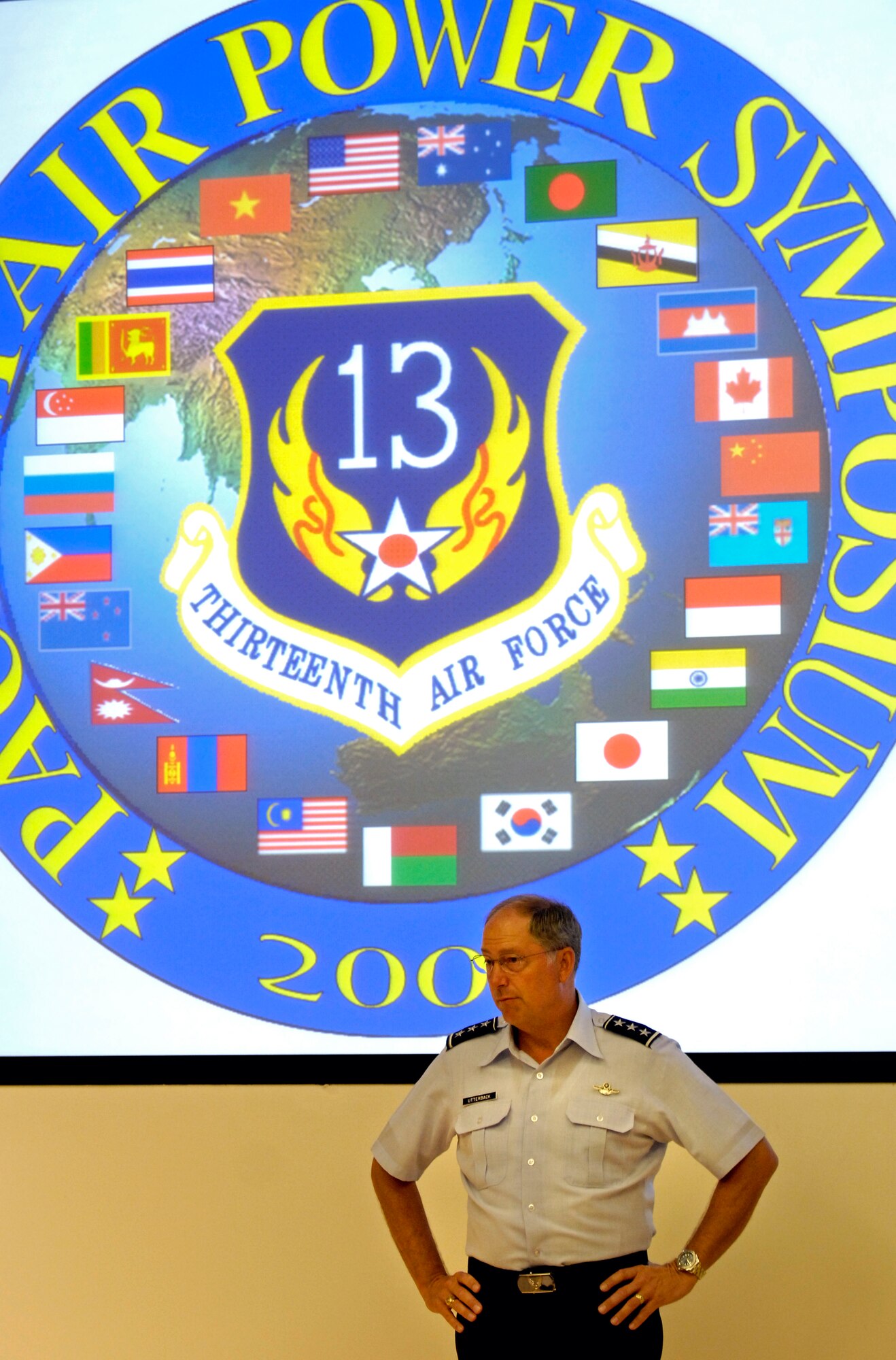 Lt. Gen. Chip Utterback gives opening comments to members of the Pacific Rim Airpower Symposium Sept. 18, 2007 at the Aloha Conference Center on Hickam Air Force Base, Hawaii. The PACRIM Symposium provides an ideal forum to communicate the value of U.S. engagement with nations of the Asia-Pacific region and our commitment to the region to internal, local, national and regional audiences. Gen. Utterback is the 13th Air Force commander. (U.S. Air Force photo/Tech. Sgt. Shane A. Cuomo) 