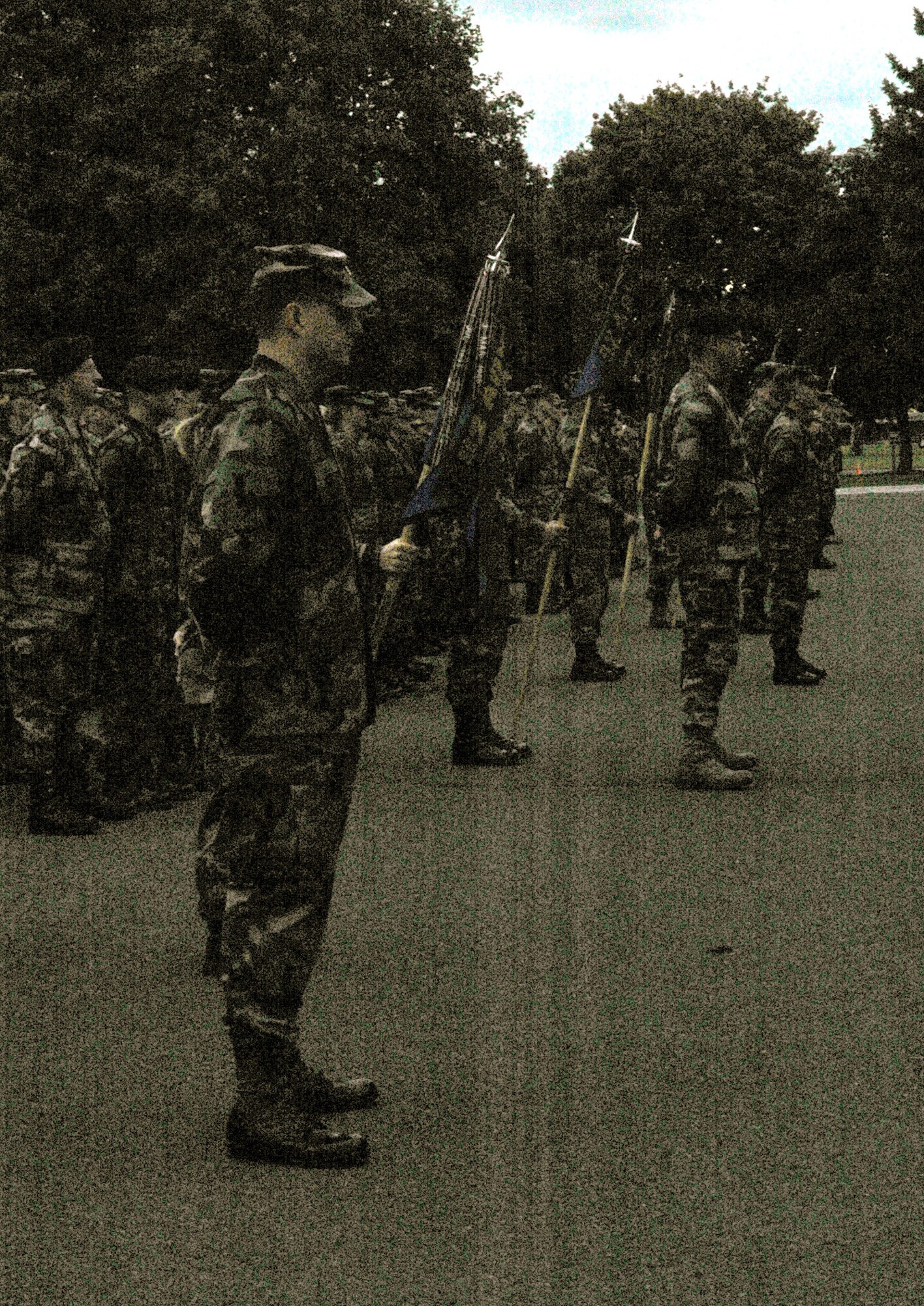 FAIRCHILD AIR FORCE BASE, Wash. – Airmen of the 92nd Mission Support Group, under the command of Col. Van Fuller, 92nd Mission Group Commander, await the beginning of Reveille and the raising of the U.S. flag Sept. 18 in front of the White House. The formation attended Reveille to recognize the 60th anniversary of the Air Force. (U.S. Air Force photo / Airman 1st Class Kali L. Gradishar)