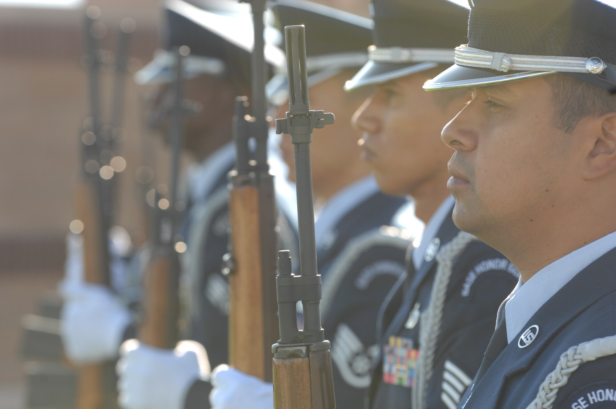 Holloman held its annual POW/MIA remembrance ceremony Sept. 18 at Heritage Park here. The ceremony including the Steel Talons Honor Guard performing a firing volleys and the playing of taps. (U.S. Air Force photo/Senior Airman Anthony Nelson)
