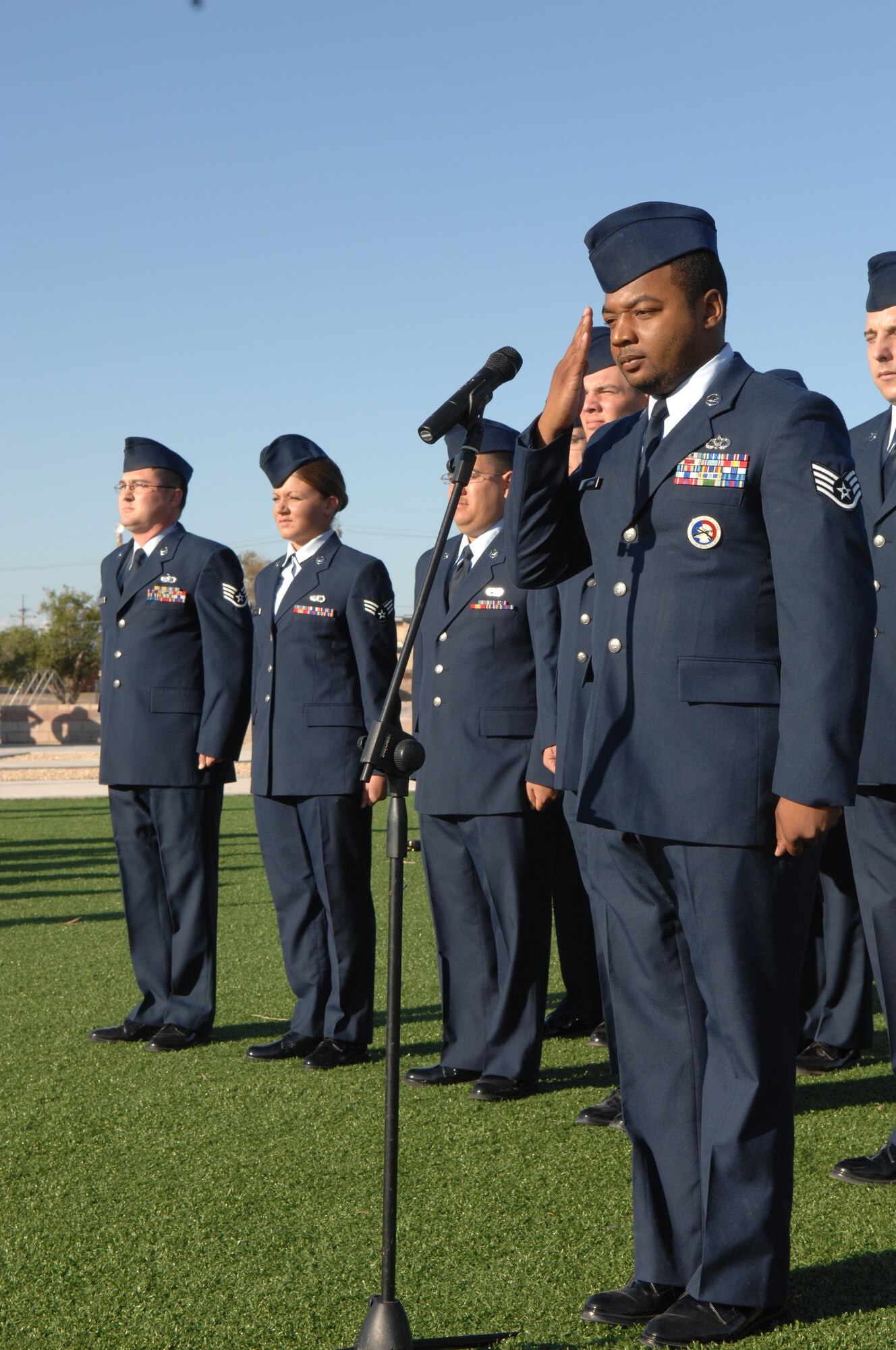 Holloman held its annual POW/MIA remembrance ceremony Sept. 18 at Heritage Park here. The ceremony including a roll call of all the servicemembers from New Mexico who are missing in action. (U.S. Air Force photo/Senior Airman Anthony Nelson)