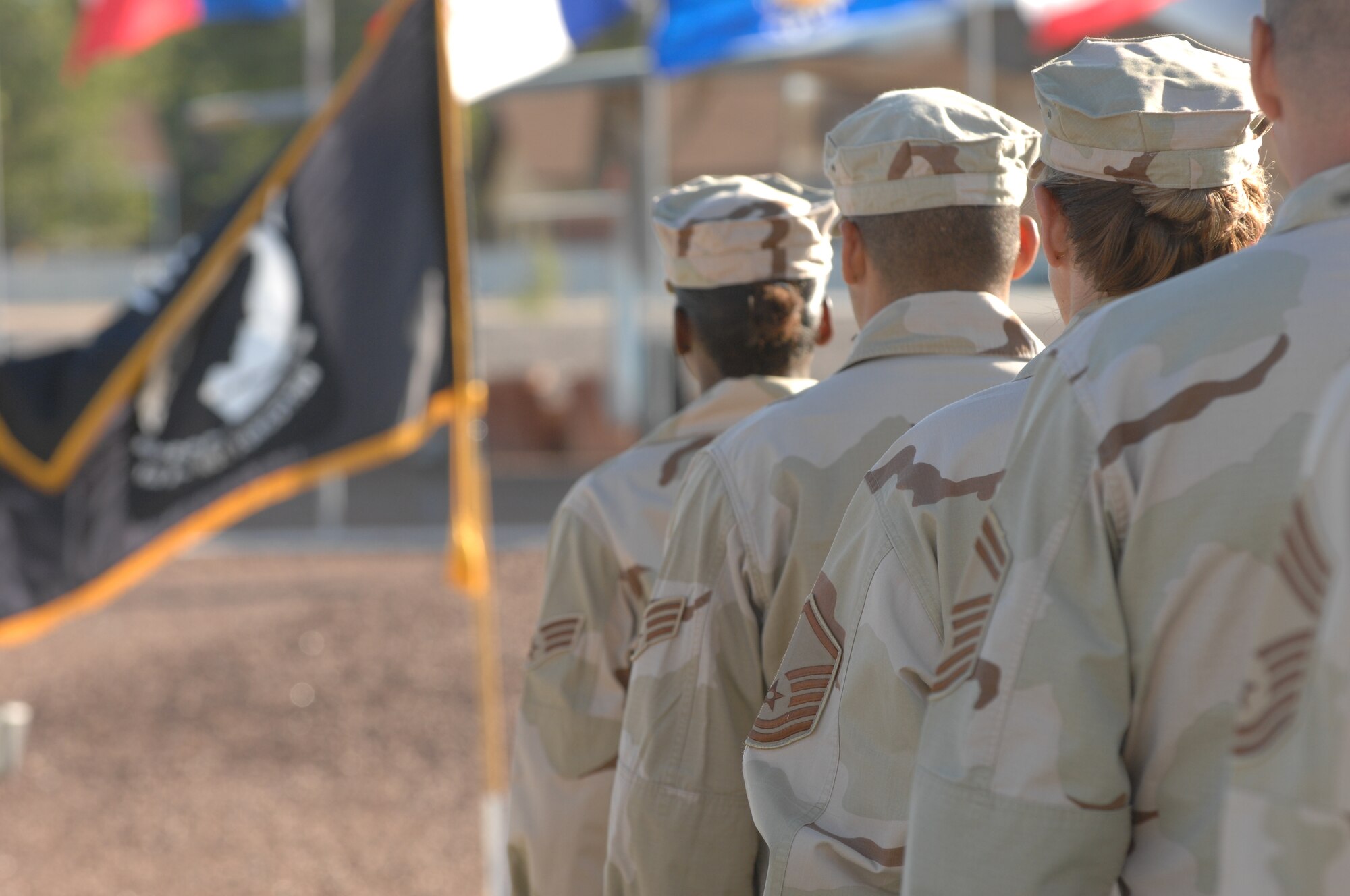 Holloman held its annual POW/MIA remembrance ceremony Sept. 18 at Heritage Park here. The ceremony including an inspiring speech about why it is essential to know the importance of POW/MIA remembrance by Mr. B.J. Lawrence, New Mexico Veteran of Foreign Wars, state commander. (U.S. Air Force photo/Senior Airman Anthony Nelson)