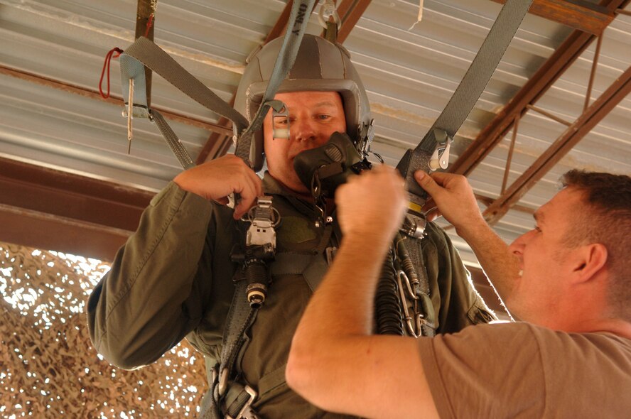 Tech Sgt. Israel DelToro and Master Sgt. Eric Brandenburg visit Holloman to get a tour of the base and tell Airmen their stories of being in combat and why they stay in the Air Force. Many Airmen were inspired by the speeches the two Air Force heroes gave during the Warrior Call. (U.S. Air Force photo/Airman 1st Class Tiffany Trojca.)