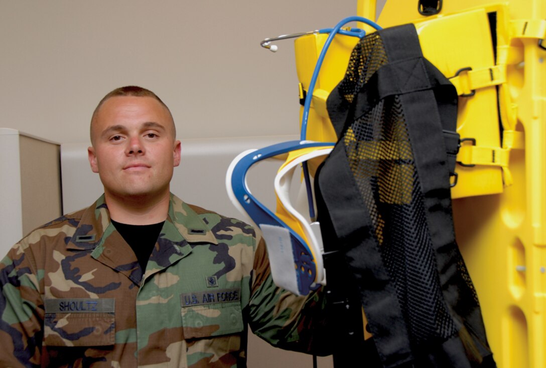 1st Lt. Russell Shoultz, 403rd ASTS, was recently awarded EMT Paramedic of the Year by the Veterans of Foreign War in Louisiana. With more than16 years experience in saving lives, his winning the state award qualifies the lieutenant as a candidate for the national award. (U.S. Air Force Photo/Senior Airman Tabitha Spinks)