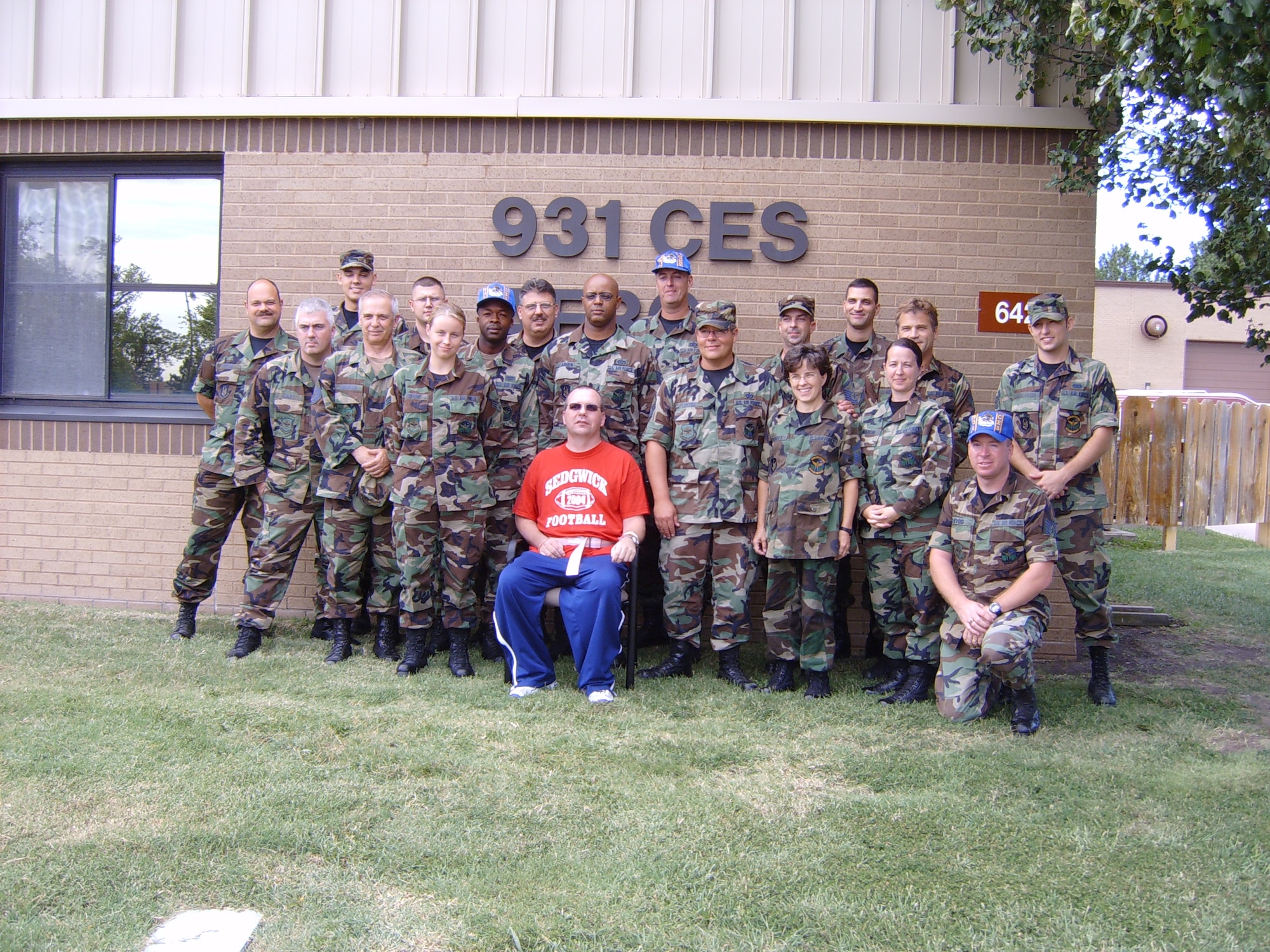 Shelby chose to visit his fellow members at the 931st Civil Engineer
Squadron the first time he was allowed to spend time away from a
rehabilitation center. (Air Force Photo/Tech. Sgt. Jason Schaap)