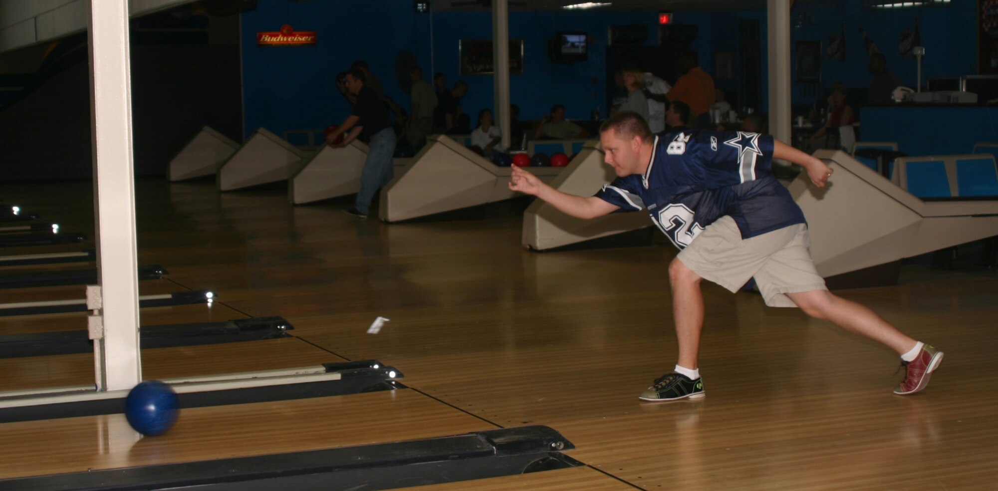 Staff Sgt. Kevin Thornhill of the 82nd Medical Operations Squadron takes his shot at bowling Sept. 14 during the Combined Federal Campaign Bowl-a-Thon. The two-day event raised $1,500 for the North Texas United Way. (U.S. Air Force photo/Staff Sgt. Tonnette Thompson)