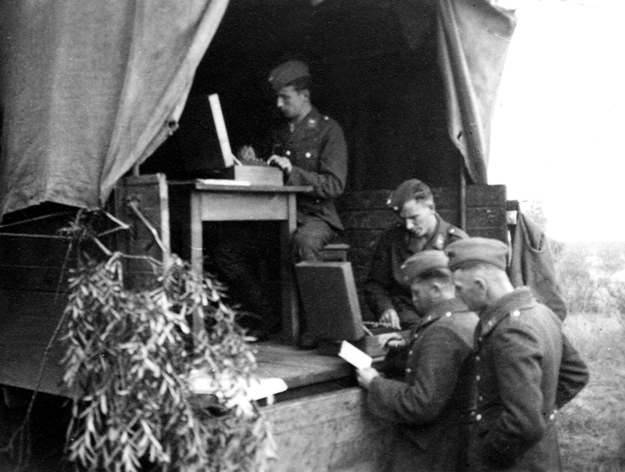 These Luftwaffe personnel are using two Enigma machines, probably to encrypt and decrypt at once. (Photo courtesy of Helge Fykse, Norway)