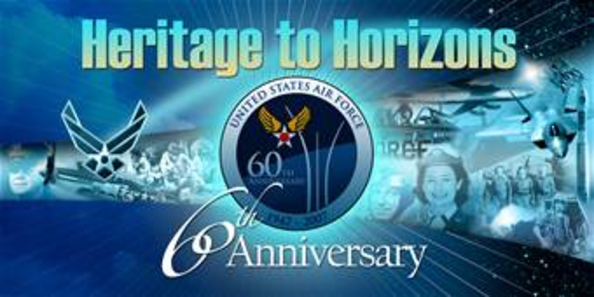 VANDENBERG AIR FORCE BASE-- Jan Kays, a 30th Communications Squadron graphic illustrator, won a national contest through the Washington Post with this design. The design was made to portray the last 60 years of Air Force history. 