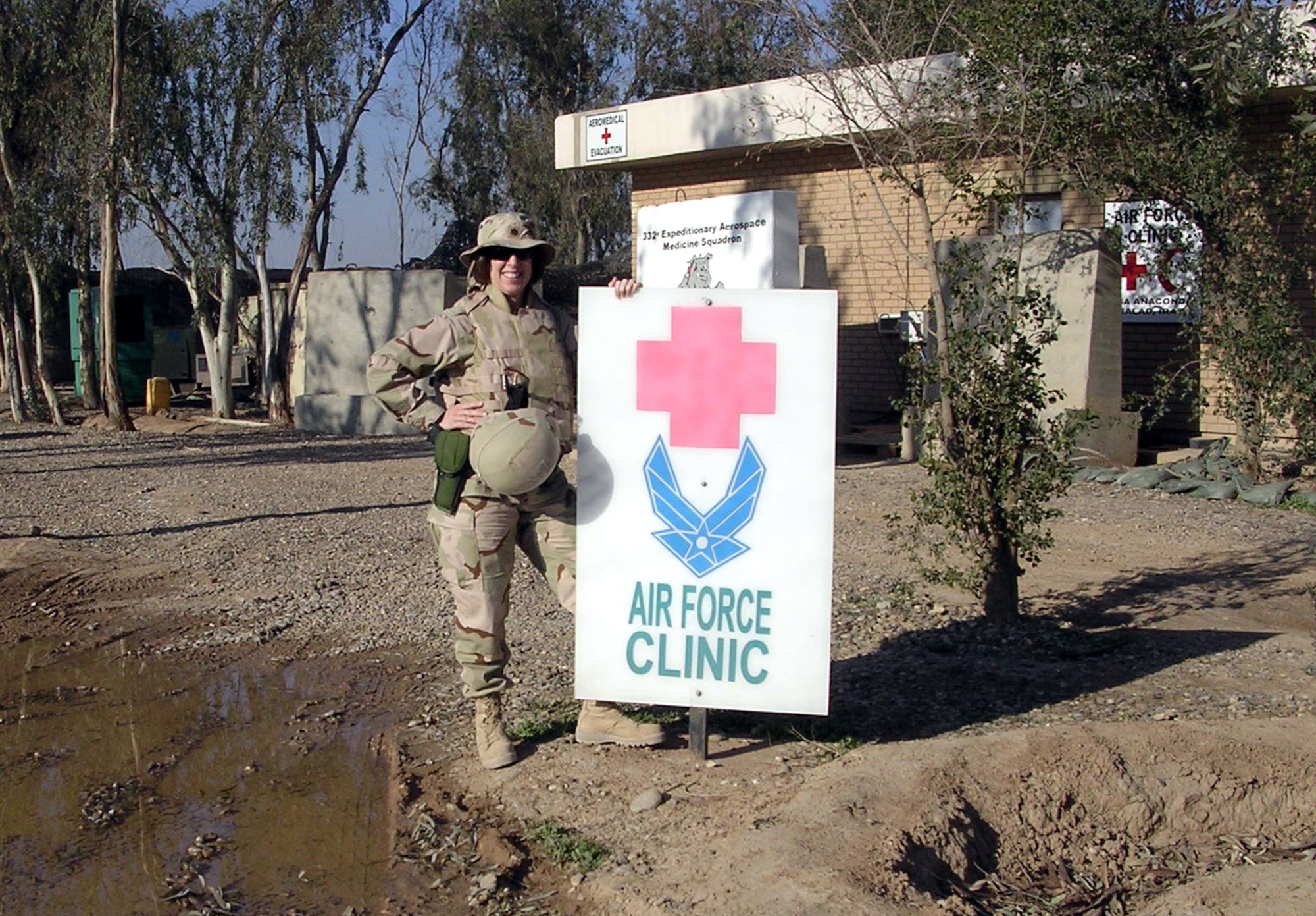 While deployed to Balad Air Base, Iraq, Maj. Marcia Potter served as the women's health practitioner and used off-duty time to treat refugee women.  The major was selected Sept. 19 to participate in the DOD national civic outreach program 'Why We Serve.'  Officials of this on-going program periodically select servicemembers to share their war-related stories with the American public.  Major Potter is assigned to the 436th Medical Dental Operations Squadron at Dover Air Force Base, Del.  (Courtesy photo)