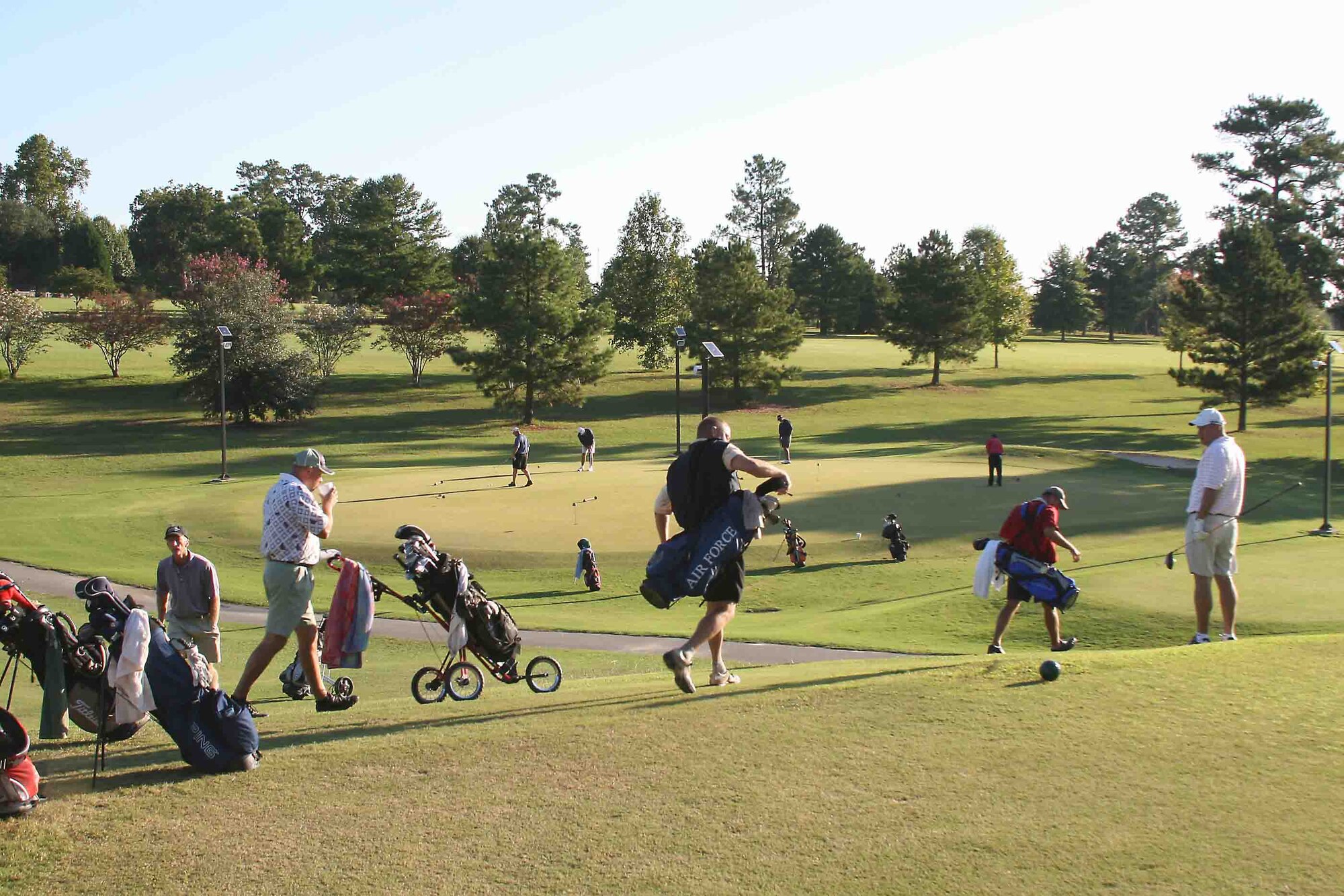 SHAW AIR FORCE BASE, S.C. -- Air Force's top golfers prepare for the All Air Force Training Camp/Championship from Sept. 16 - 19. The top six male and top three female players from the tournament will represent the Air Force in the Armed Forces Golf Championship, which begins Sept. 23. (Photo by Tim Smith)