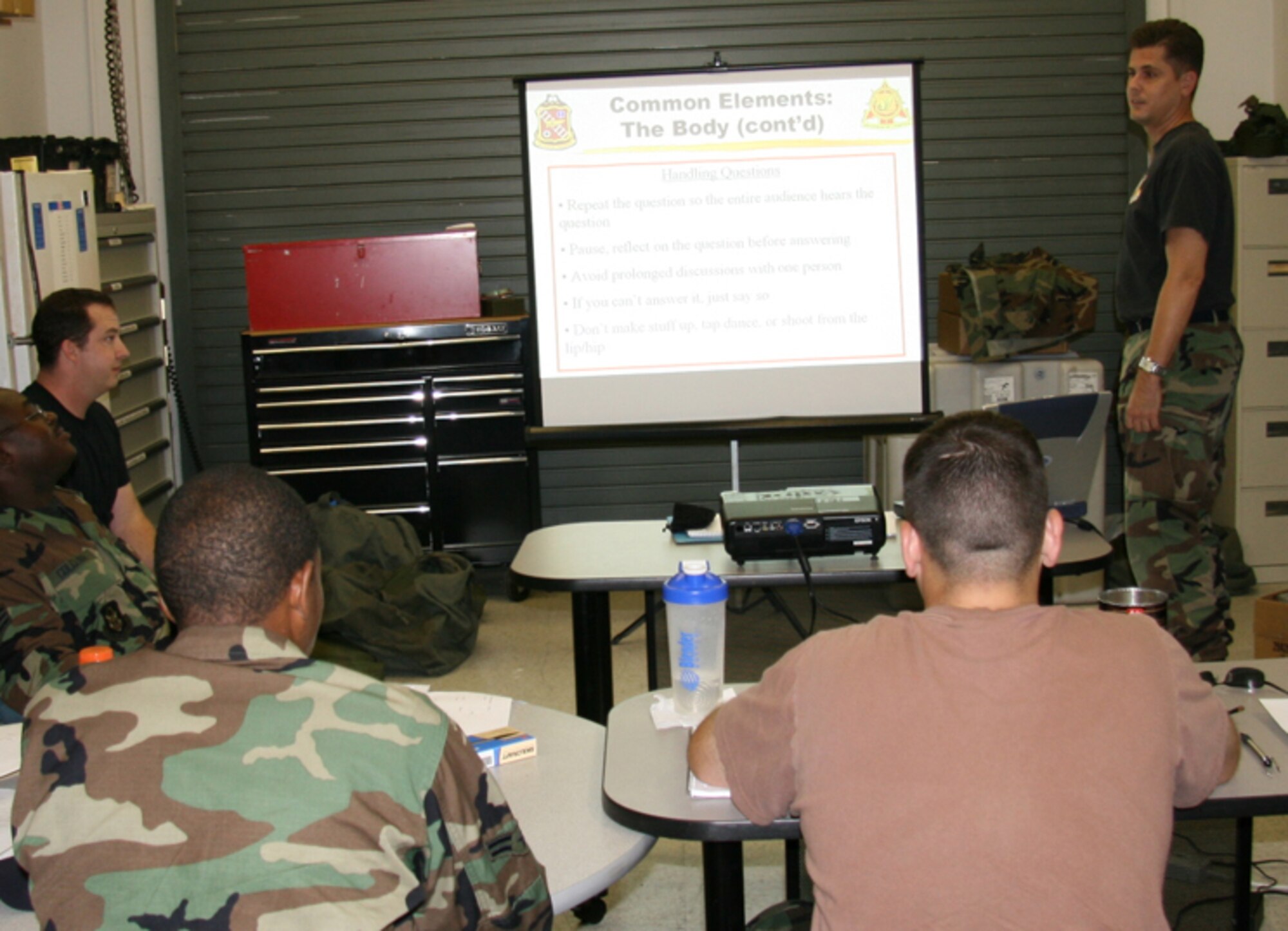 SEYMOUR JOHNSON AIR FORCE BASE, N.C.--916th Communication Squadron Airmen learn about leadership, ethics and core values during the August unit training assembly.