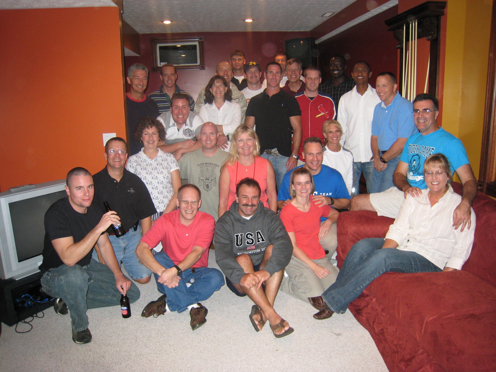 All of the Arnold runners met up for a pasta dinner at the Ohio home of Arnold Engineering Development Center's Executive Director Ricky Peters the night before the 11th annual Air Force Marathon.
