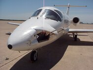 The photo shows the damage incurred by a T-1 aircraft after a black vulture strike. (U.S. Air Force courtesy photo)