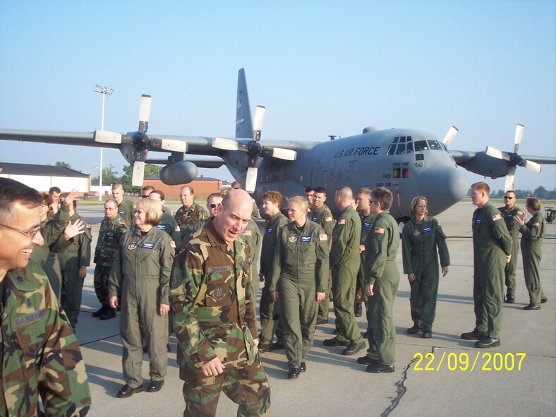 The 932nd Airlift Wing, Air Force Reserve, is home to the Aeromedical Evacuation Squadron that flies on a variety of planes including the C-130 seen here.  The 73rd Airlift Squadron flies the C-40C and C-9C at Scott Air Force Base.