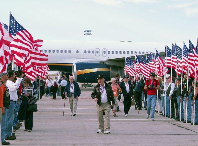 "Hero Flight" veterans were welcomed home Sept. 17 by families and the Utah Patriot Guard Riders.      