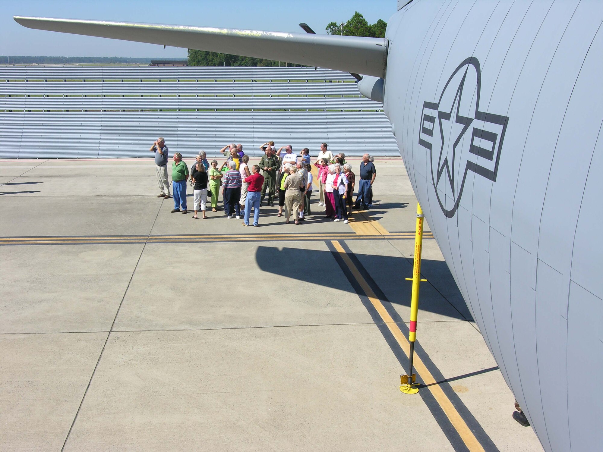 SEYMOUR JOHNSON AIR FORCE BASE, N.C.-- Monthly base tours sponsored by the Wayne County Chamber of Commerce, the 4th Fighter Wing and 916th Air Refueling Wing, Air Force Reserve, started here this week. Members of the community interested in seeing an F-15 and KC-135 static display can register for the two-hour tour through the chamber of commerce. All applicants must undergo a security screening before being allowed on base. Forty members of the local community were part of the first tour offered on Sept. 25.