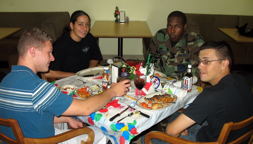 DYESS AIR FORCE BASE, Texas -- Dormitory residents celebrate third-quarter birthdays at the Longhorn Dining Facility Sept. 20. (Courtesy photo)