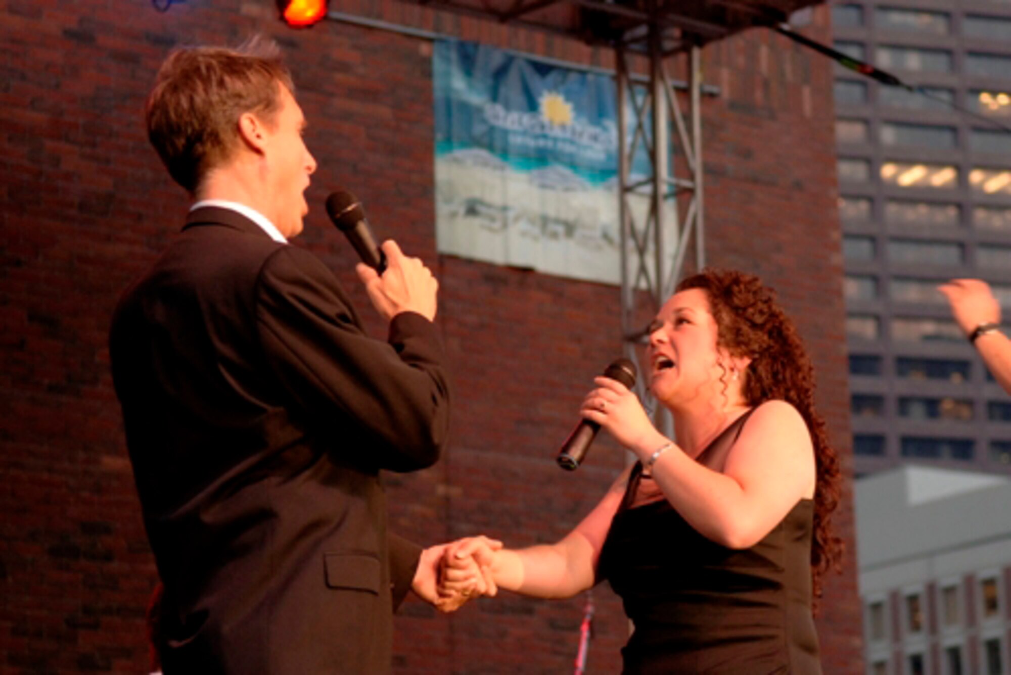SSgt Michele Feliccia sings duet with Gregg Edelman