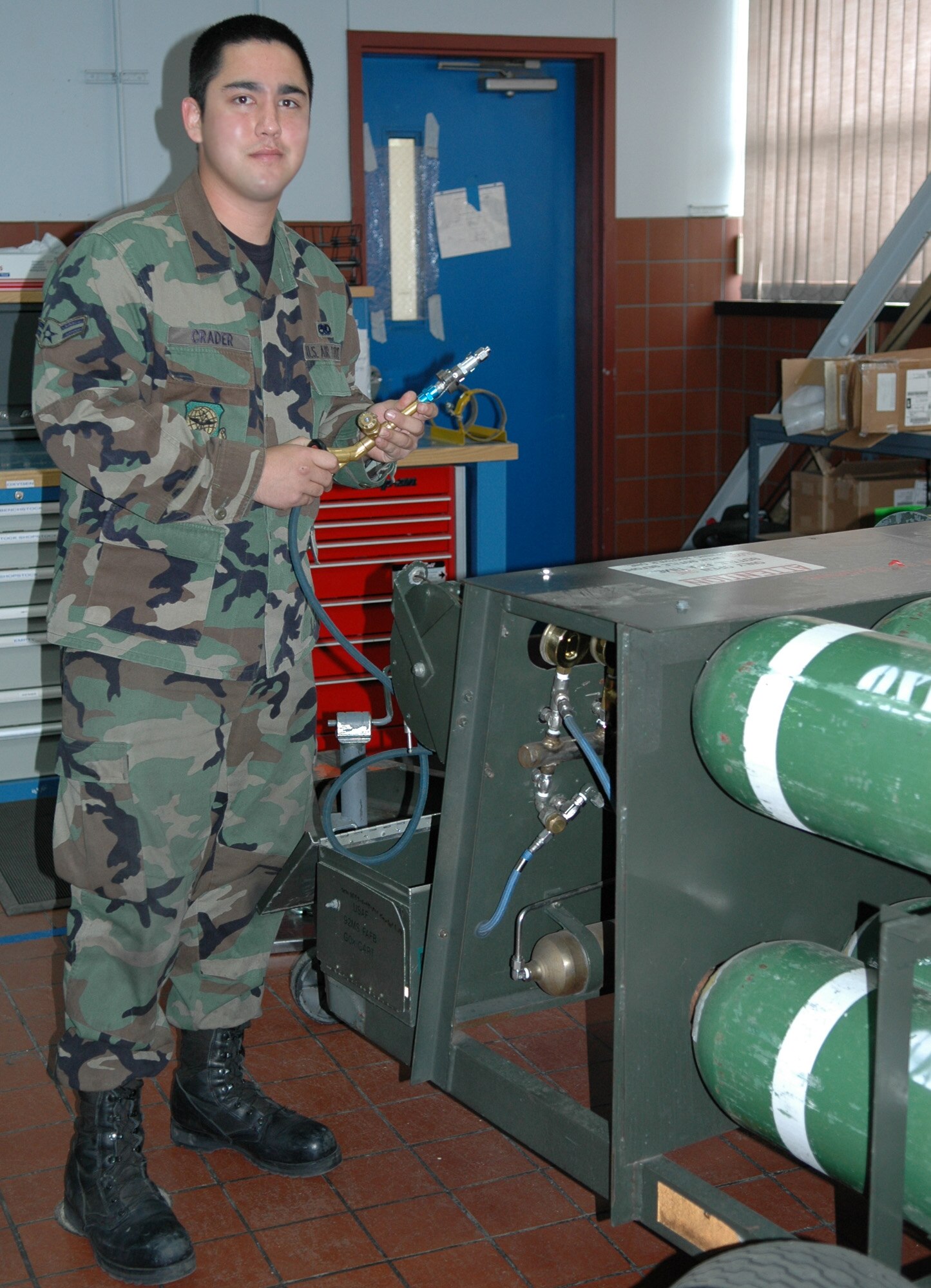 FAIRCHILD AIR FORCE BASE, Wash. -- Airman 1st Class Derek Crader, 92nd Maintenance Squadron aircraft electro-environmental specialist, is this week's Team Fairchild MVP. (U.S. Air Force photo / Airman 1st Class Kali L. Gradishar)